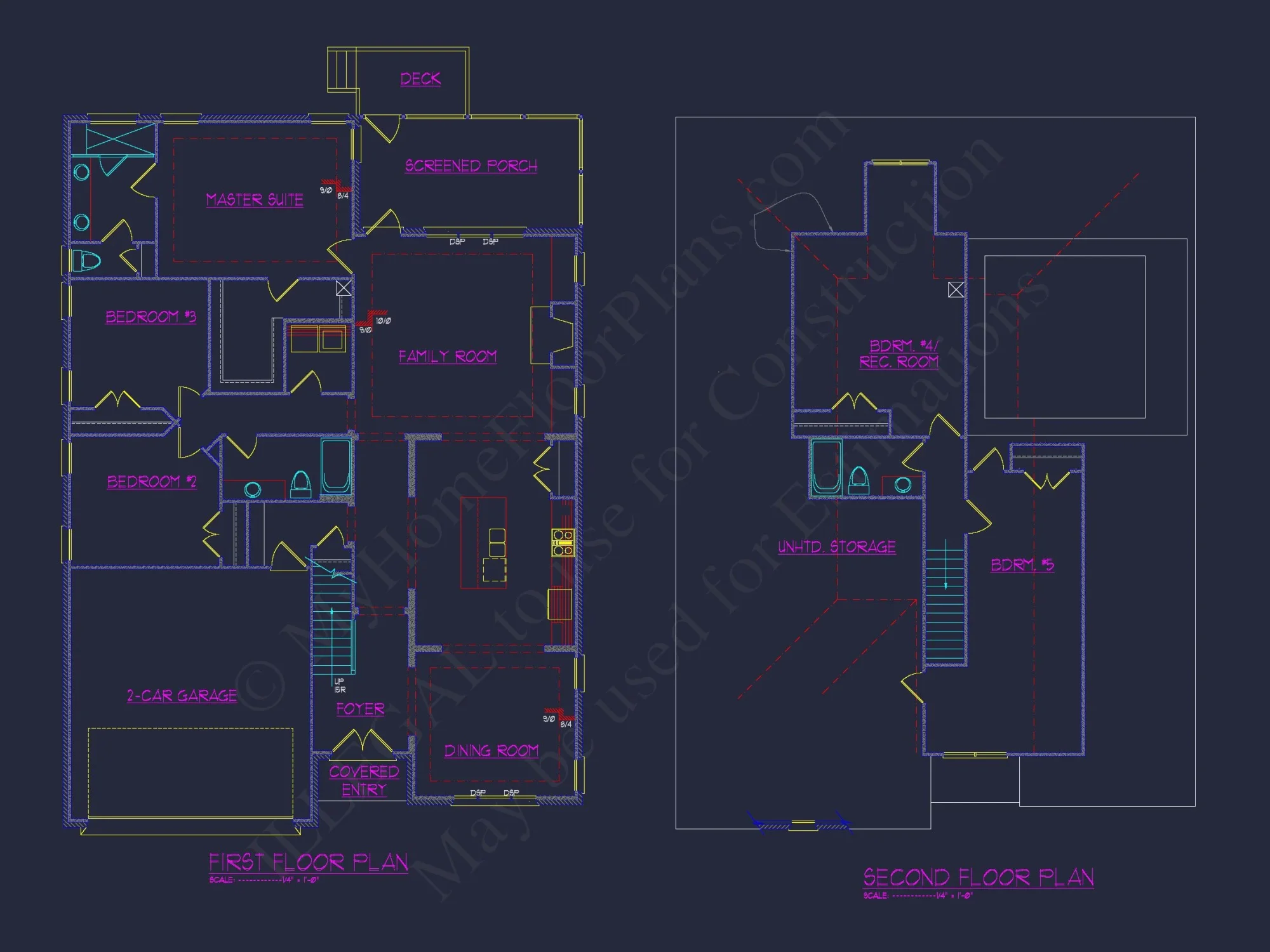 house Design Blueprint: 1.5 Story Traditional Floor Plan CAD