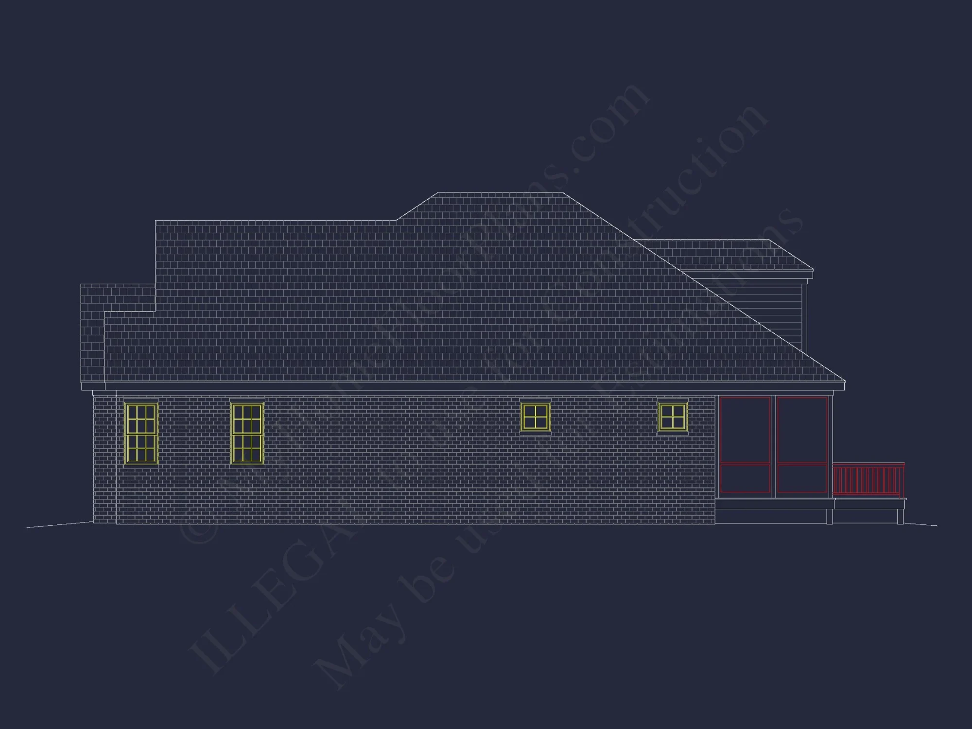 house Design Blueprint: 1.5 Story Traditional Floor Plan CAD