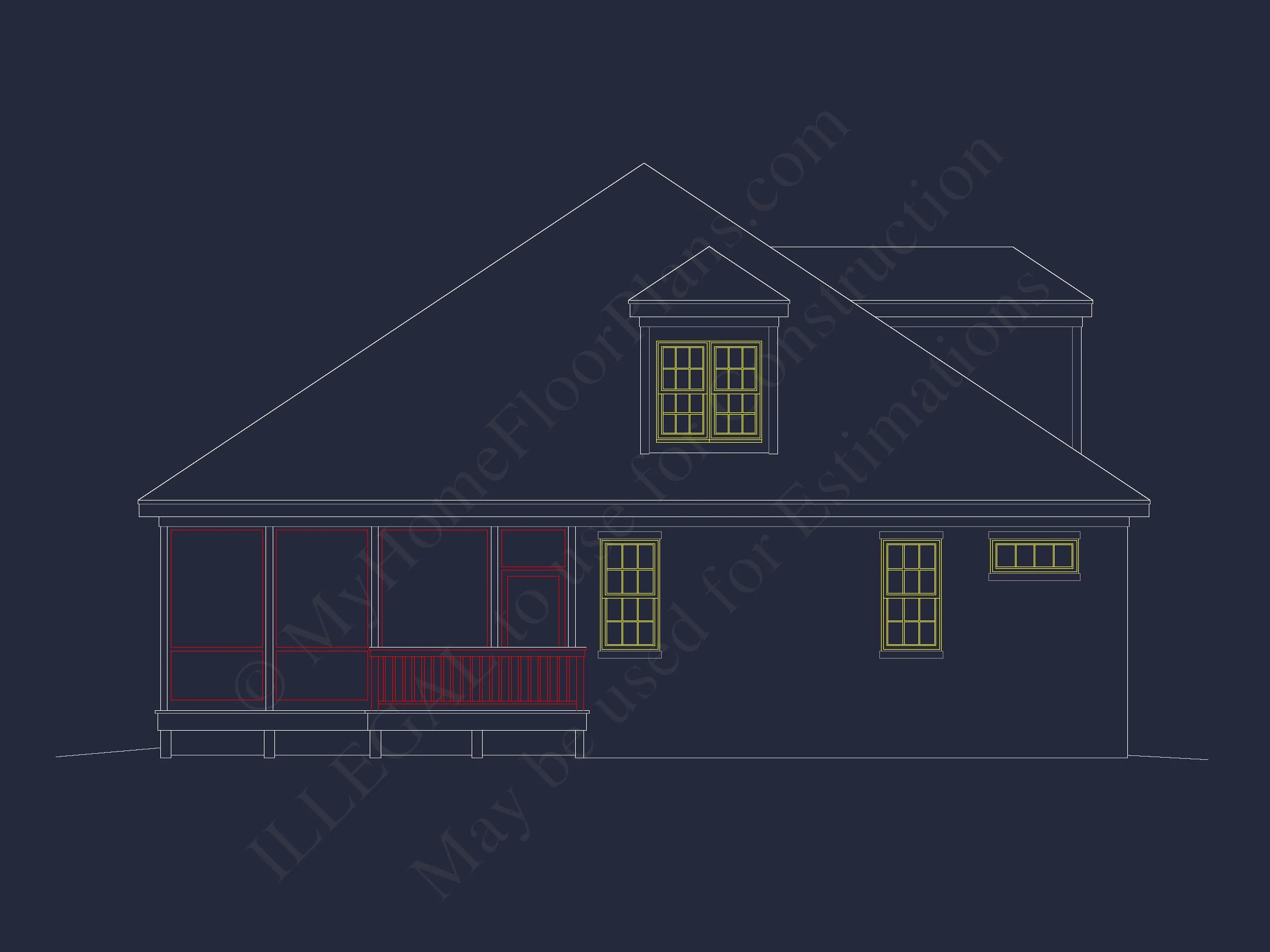 house Design Blueprint: 1.5 Story Traditional Floor Plan CAD
