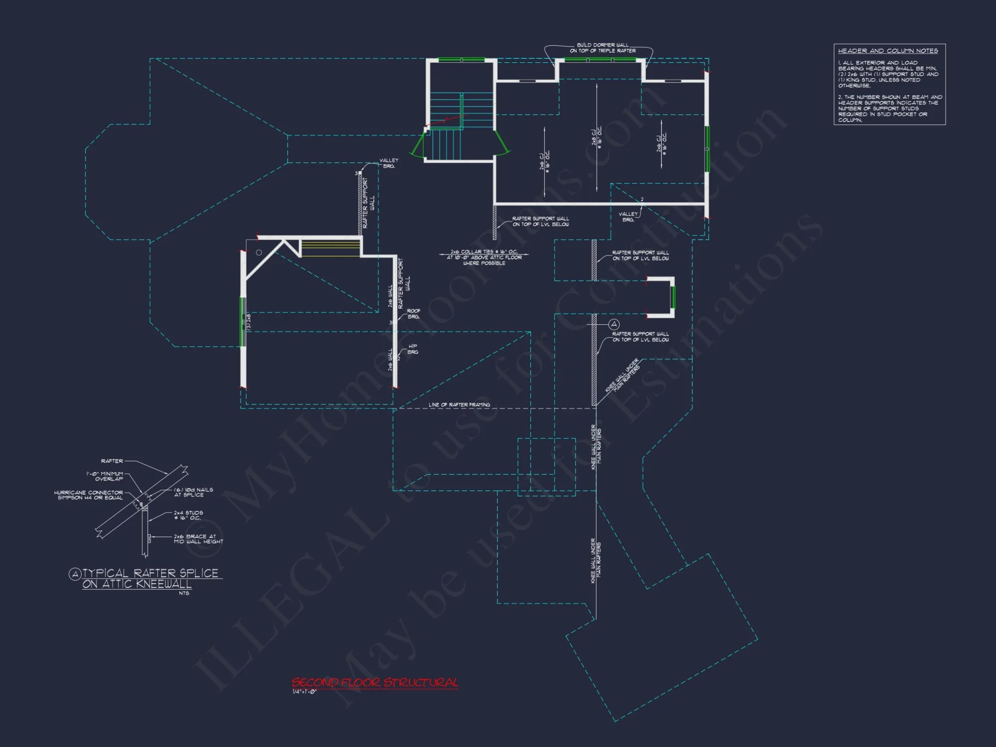 Traditional Craftsman house Plan with 4 Bedrooms and CAD Designs