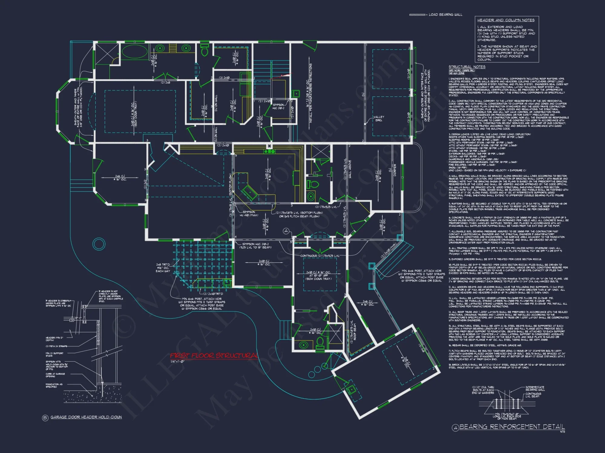 Traditional Craftsman house Plan with 4 Bedrooms and CAD Designs