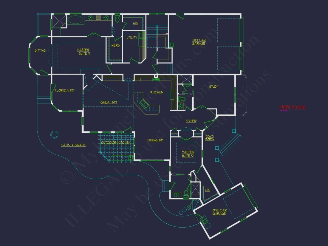 Traditional Craftsman house Plan with 4 Bedrooms and CAD Designs