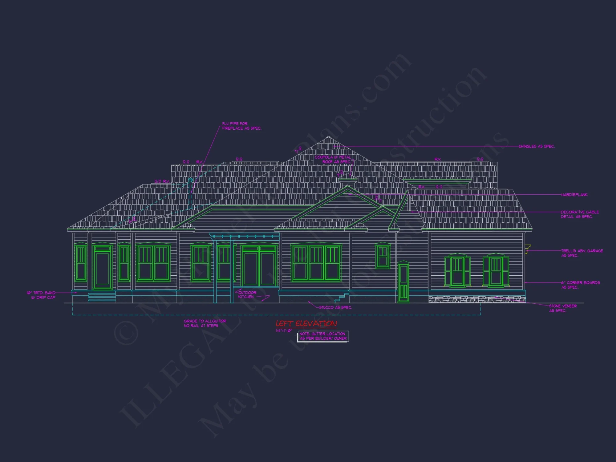 Traditional Craftsman house Plan with 4 Bedrooms and CAD Designs