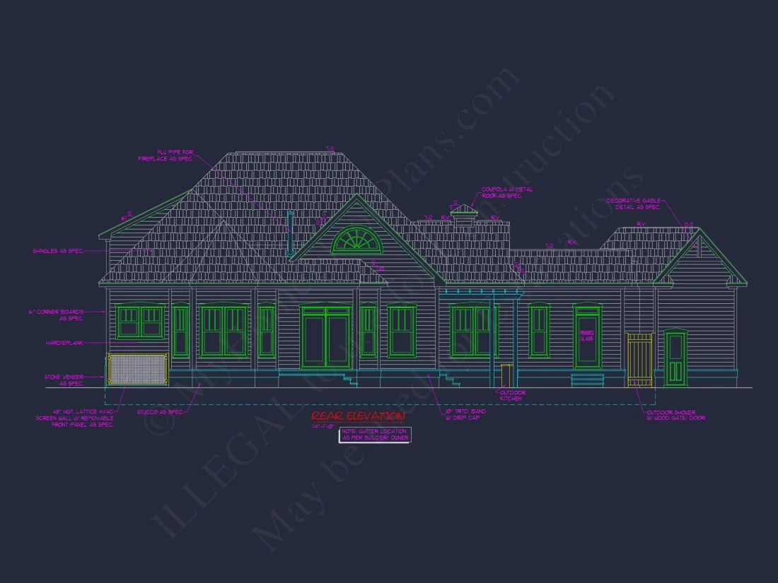 Traditional Craftsman house Plan with 4 Bedrooms and CAD Designs