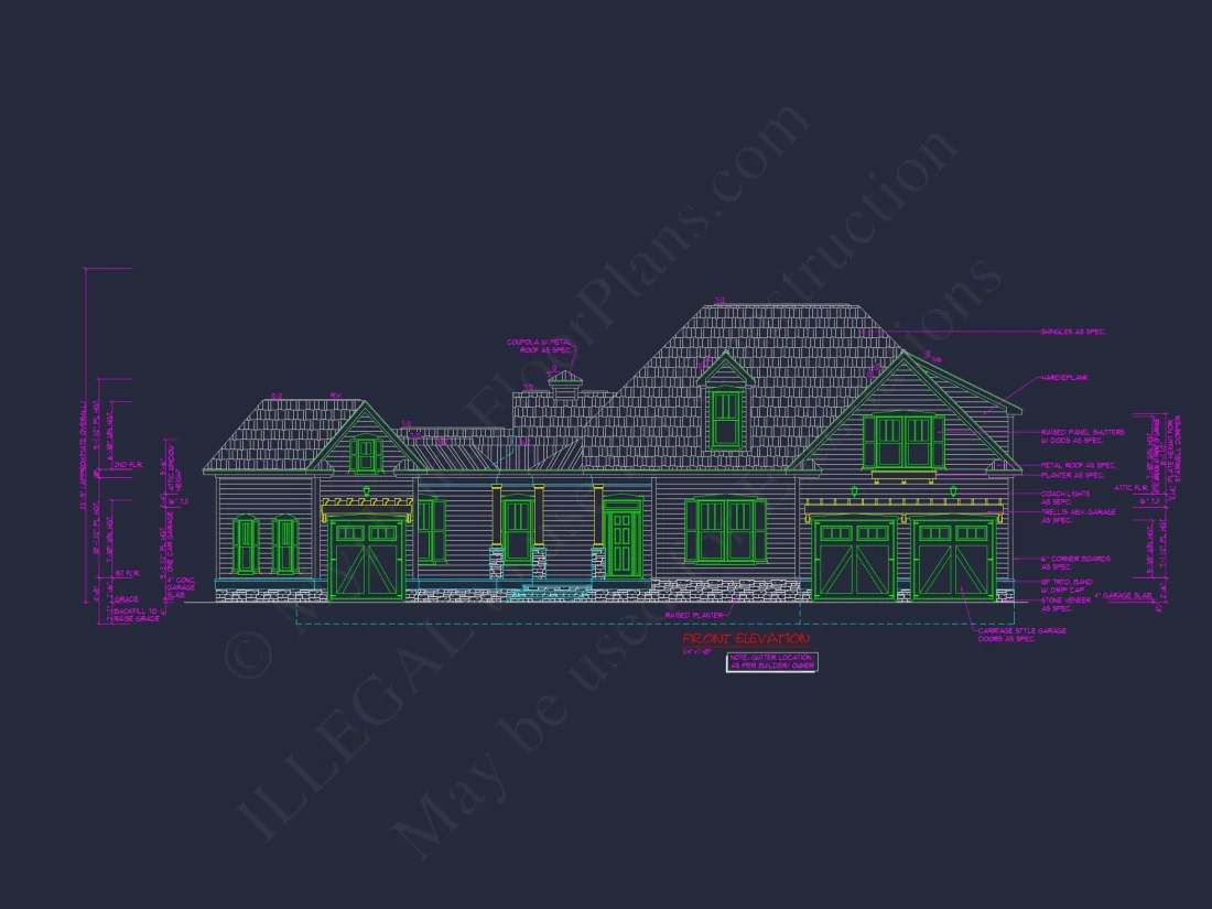 Traditional Craftsman house Plan with 4 Bedrooms and CAD Designs