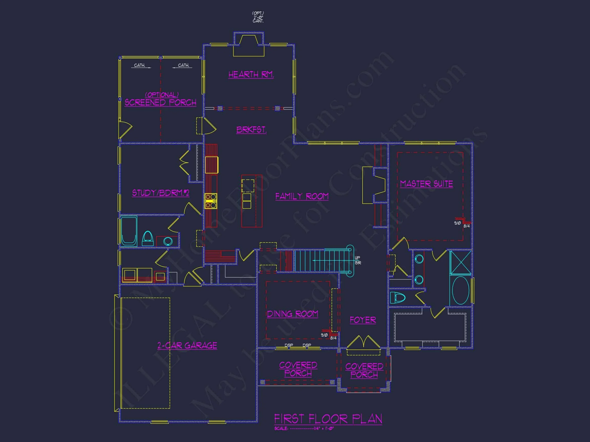 Spacious Craftsman house Plan with 4 Beds