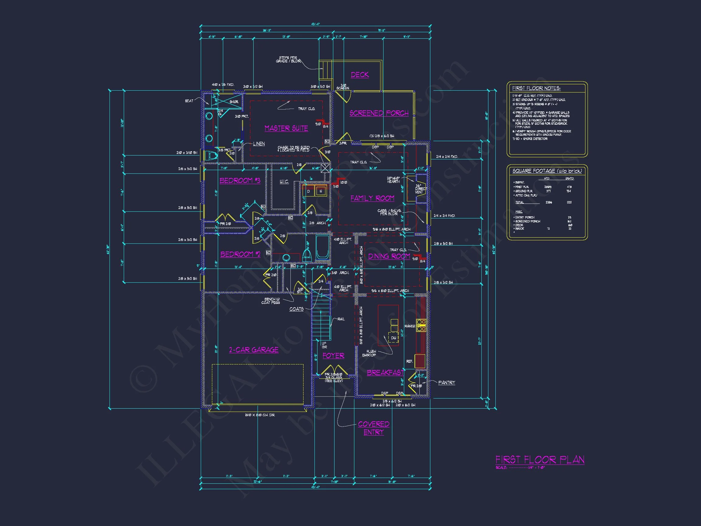 Beautiful house Blueprint: Floor Plan & CAD Architectural Designs