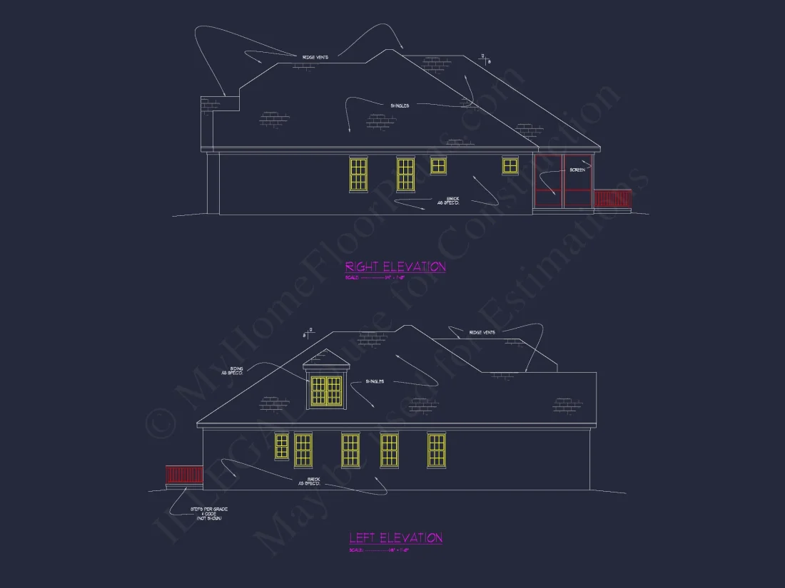 Beautiful house Blueprint: Floor Plan & CAD Architectural Designs