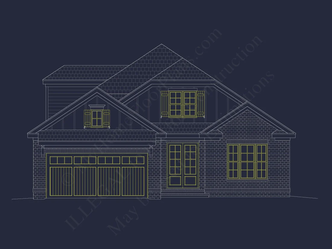 Beautiful house Blueprint: Floor Plan & CAD Architectural Designs
