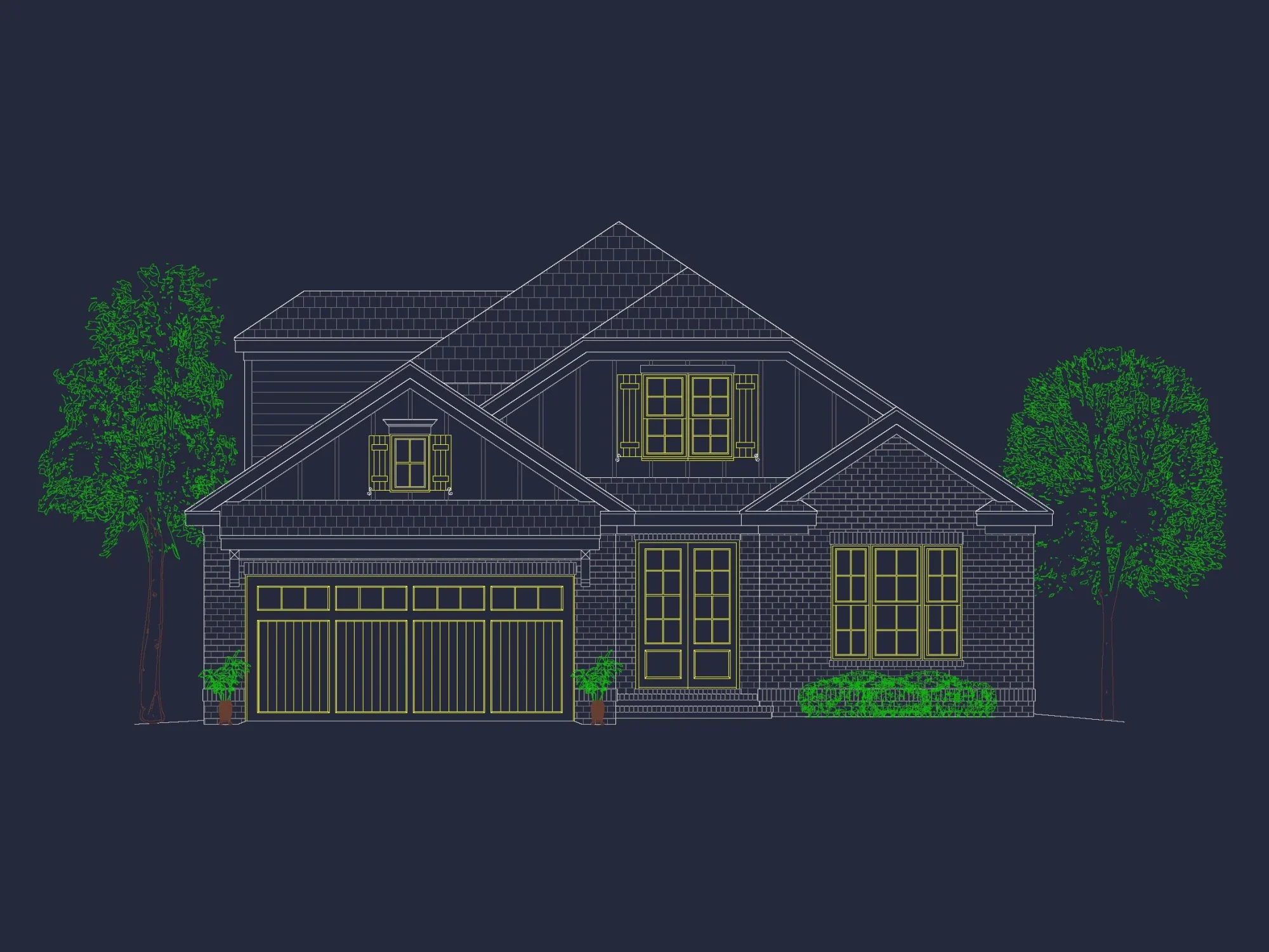 Beautiful house Blueprint: Floor Plan & CAD Architectural Designs