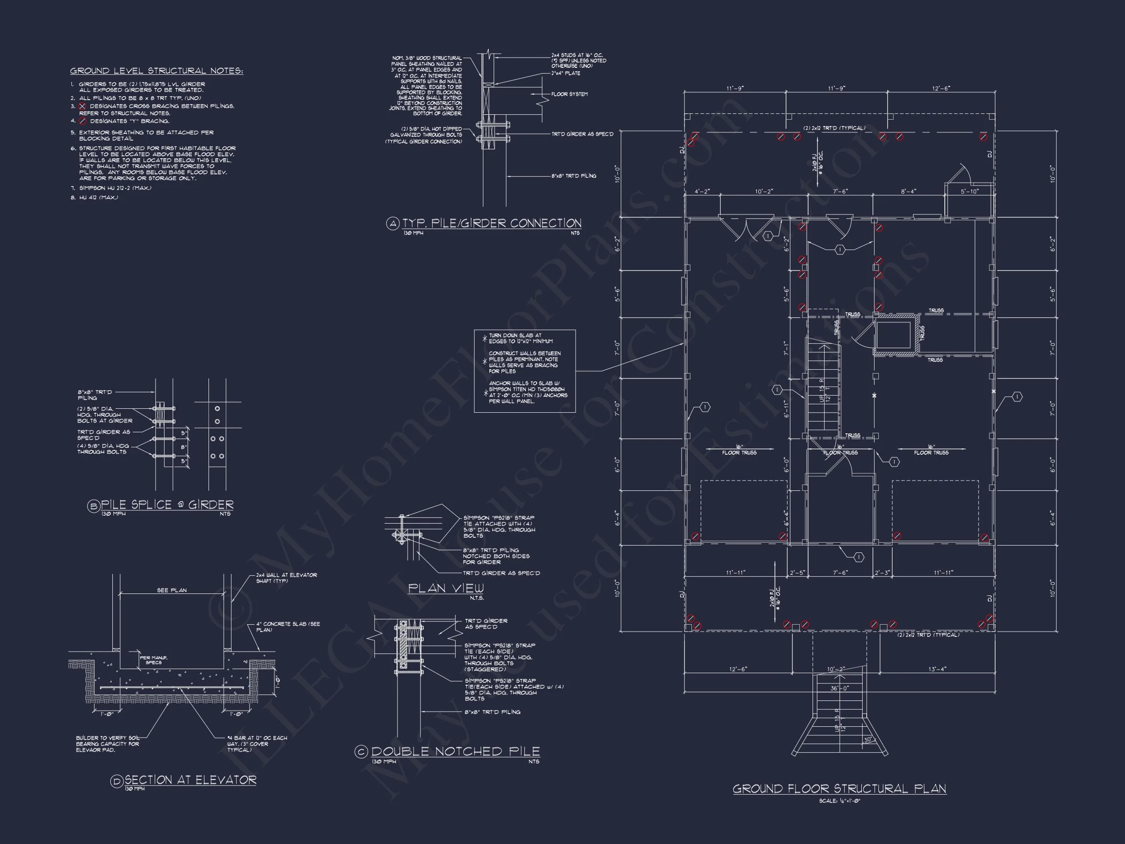 3-Story Floor Plan Blueprint