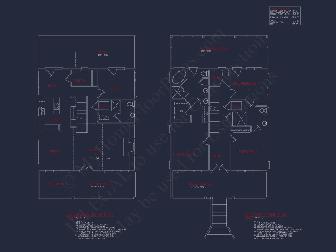 3-Story Floor Plan Blueprint