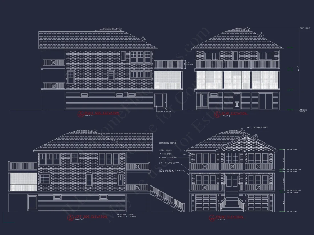 3-Story Floor Plan Blueprint