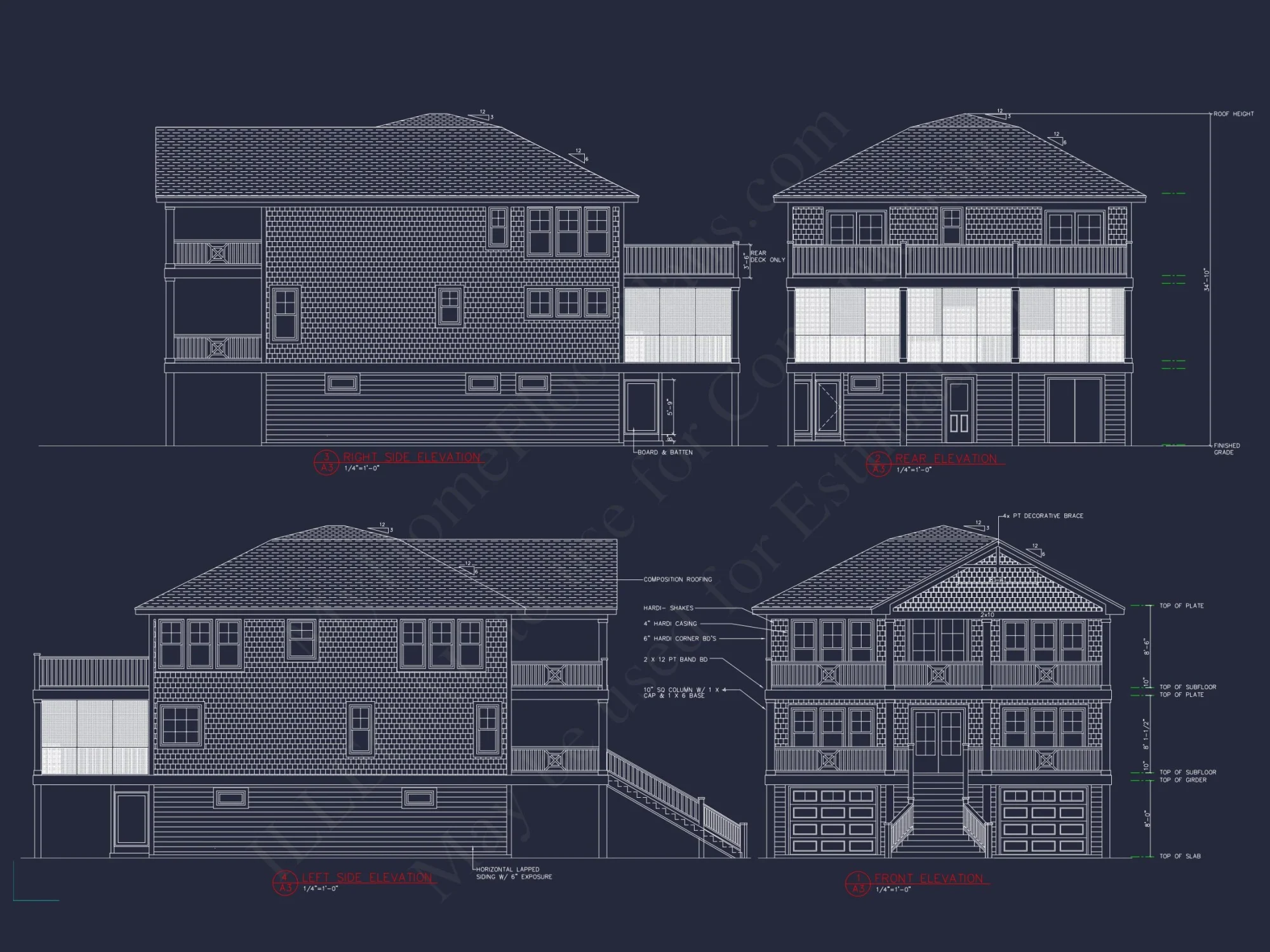 3-Story Floor Plan Blueprint
