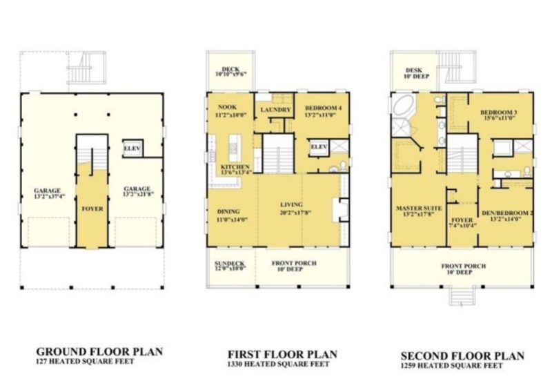 3-Story Floor Plan Blueprint