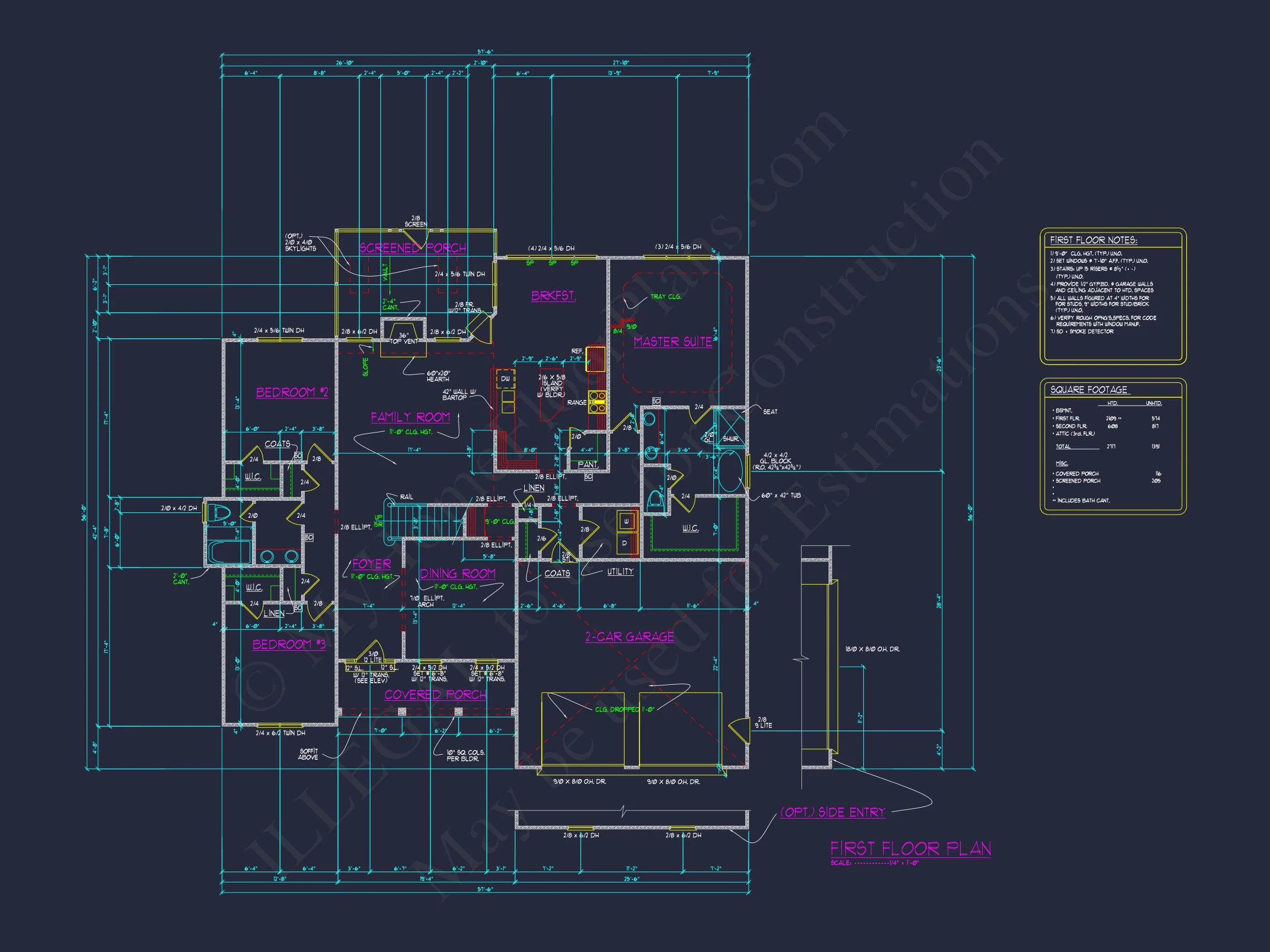 12-2289 HOUSE PLAN - Craftsman House Plan - 4-Bed, 3-Bath, 2,111 SF 10 Elegant Craftsman house Plan with Open Floor Plan & CAD Designs