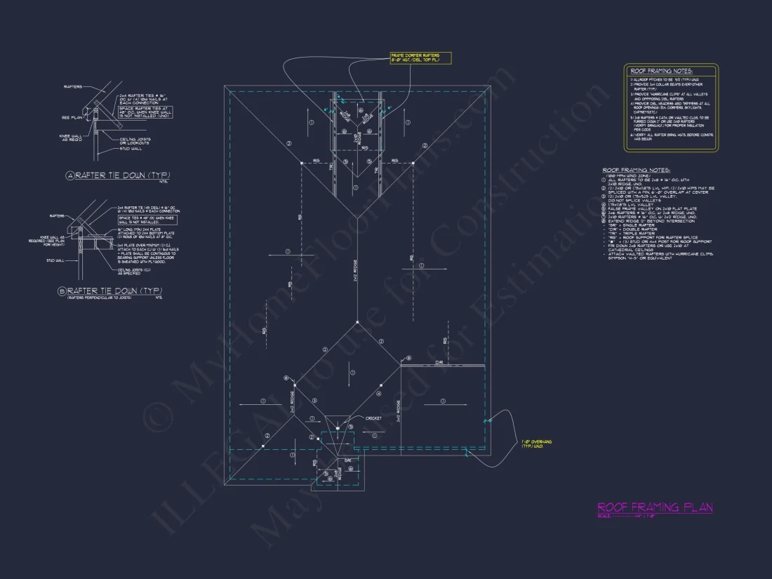 Beautiful CAD Ranch Floor Plan with 1.5 Stories & Bonus Room