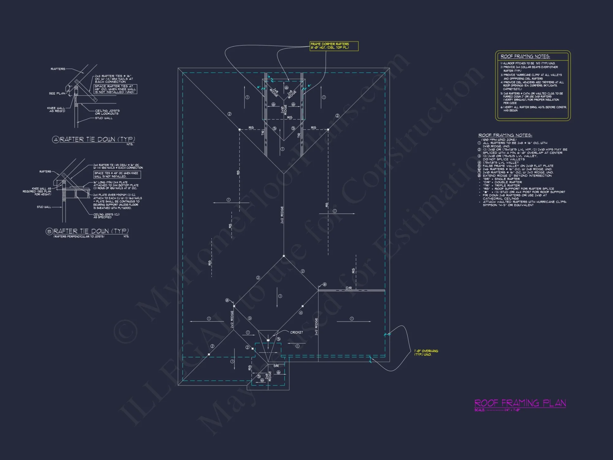 Beautiful CAD Ranch Floor Plan with 1.5 Stories & Bonus Room
