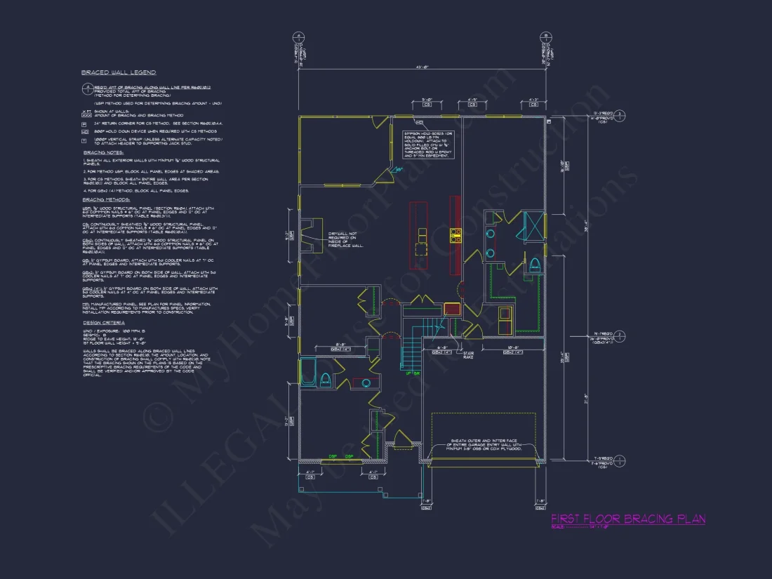 Beautiful CAD Ranch Floor Plan with 1.5 Stories & Bonus Room