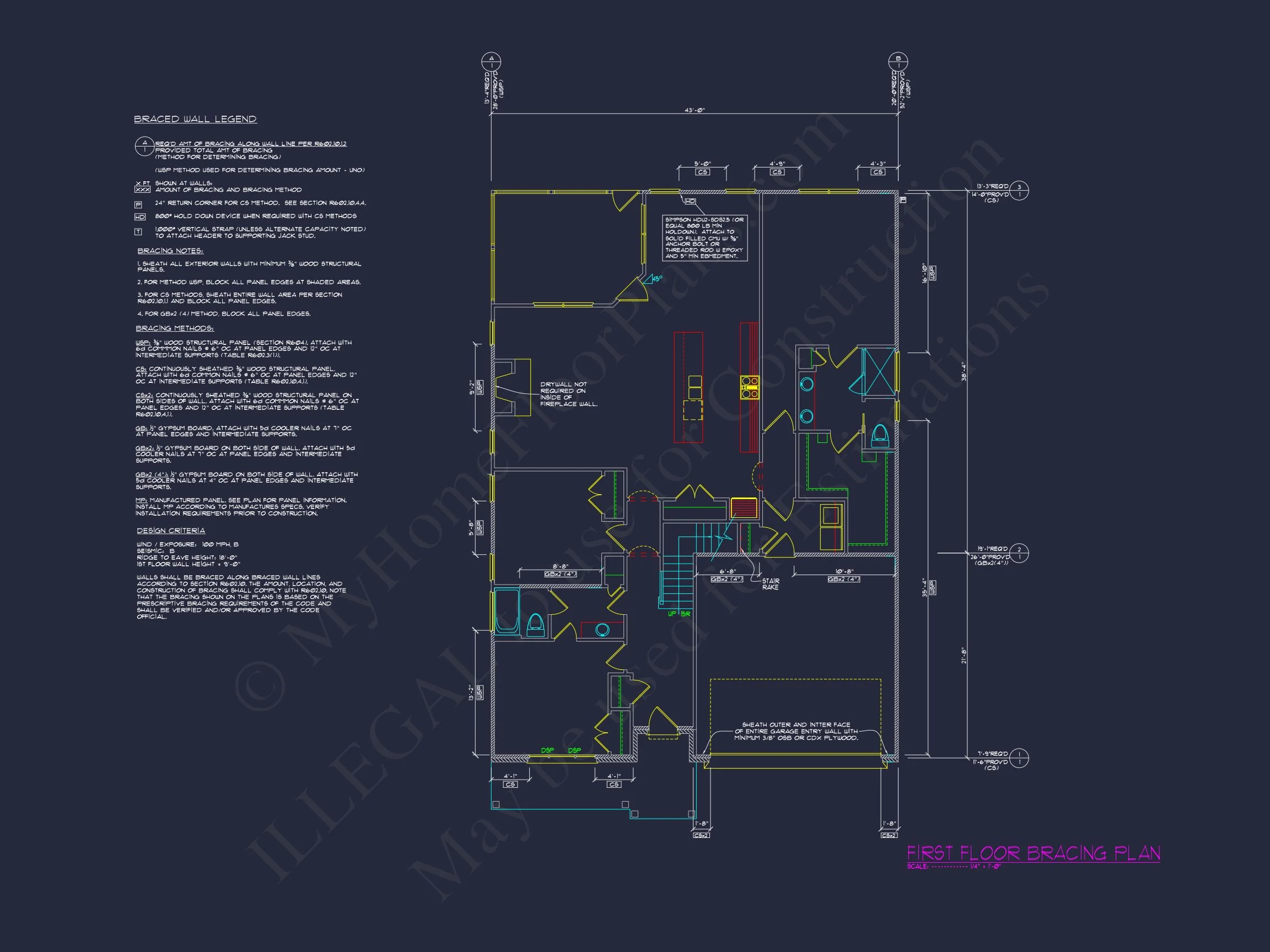 Beautiful CAD Ranch Floor Plan with 1.5 Stories & Bonus Room