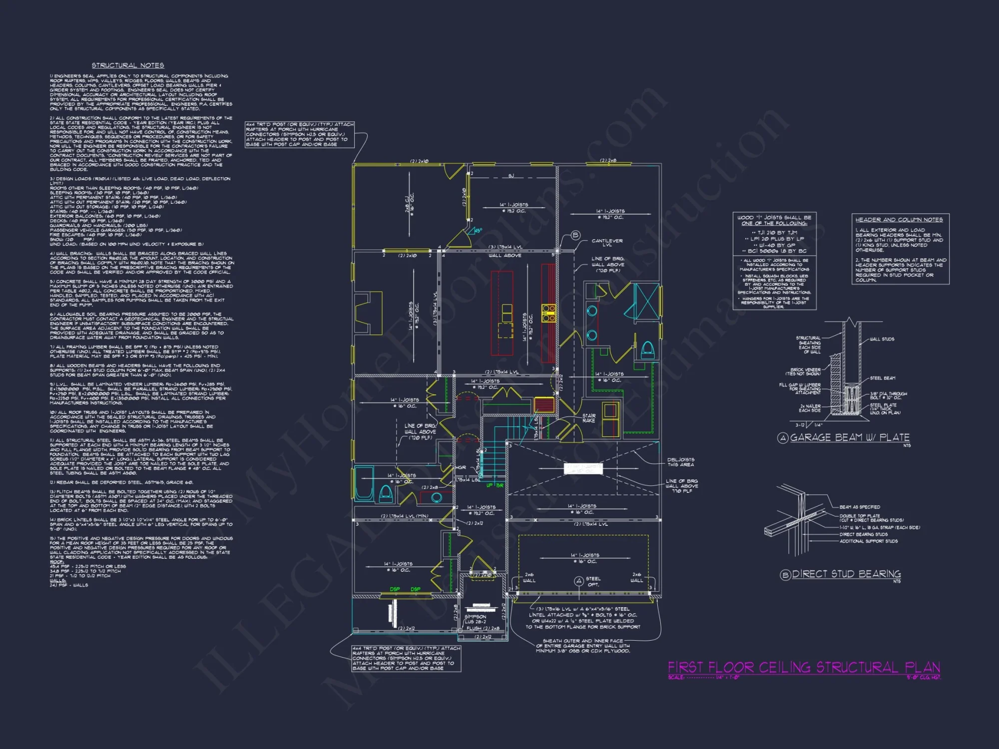 Beautiful CAD Ranch Floor Plan with 1.5 Stories & Bonus Room