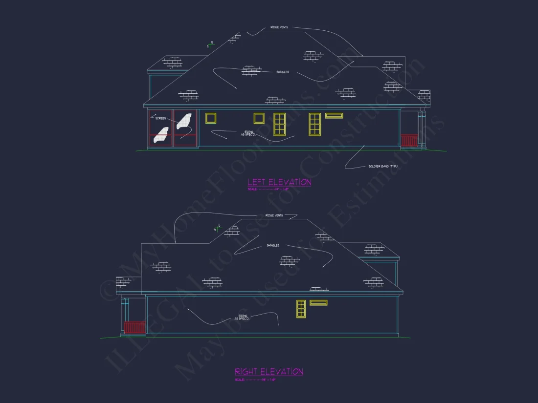 Beautiful CAD Ranch Floor Plan with 1.5 Stories & Bonus Room