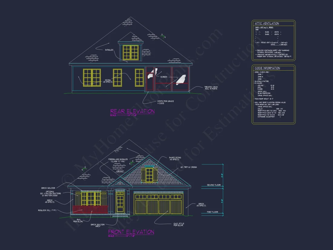 Beautiful CAD Ranch Floor Plan with 1.5 Stories & Bonus Room