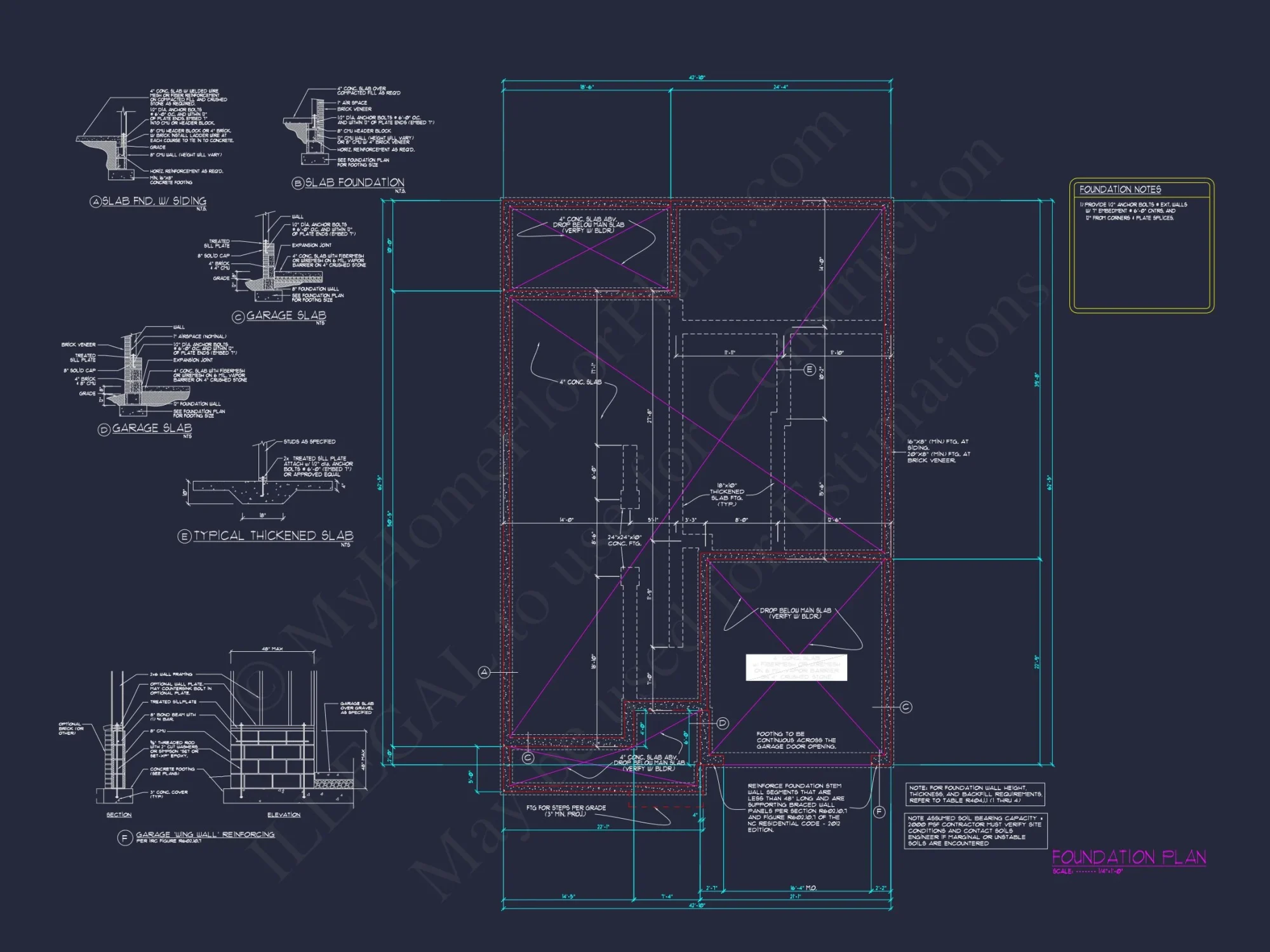 Single-Family house Floor Plan with 3 Beds