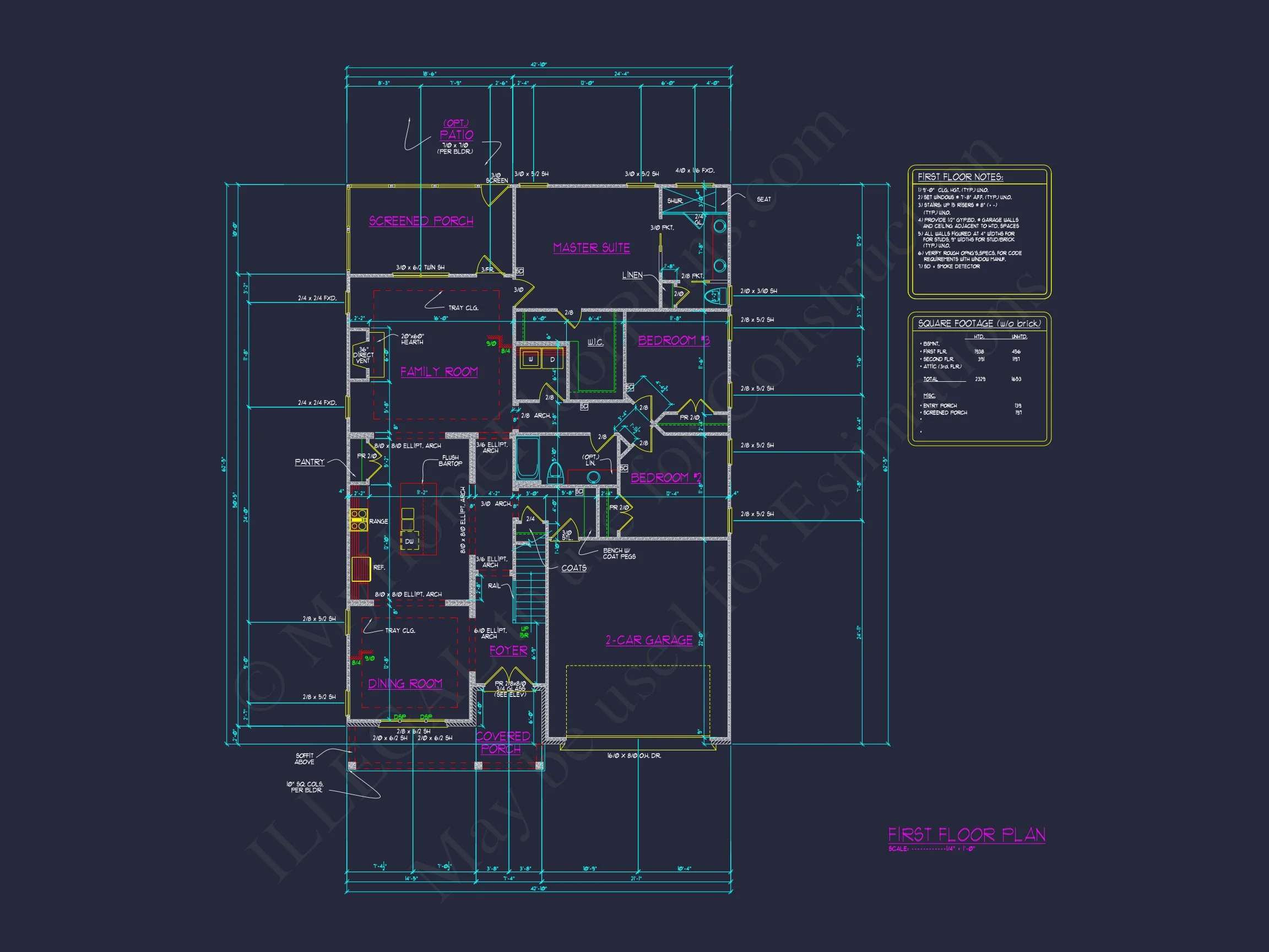 Single-Family house Floor Plan with 3 Beds