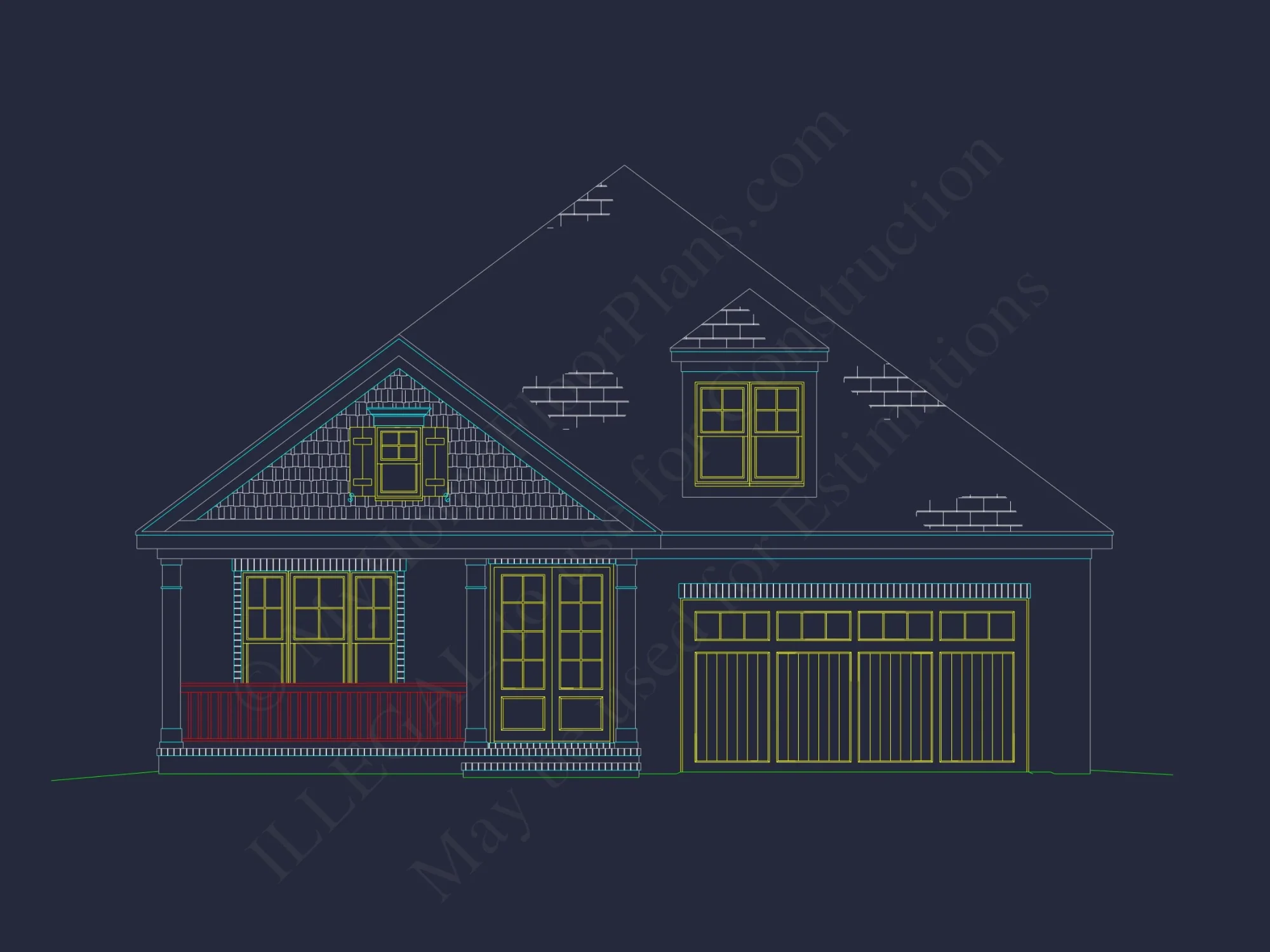 Single-Family house Floor Plan with 3 Beds