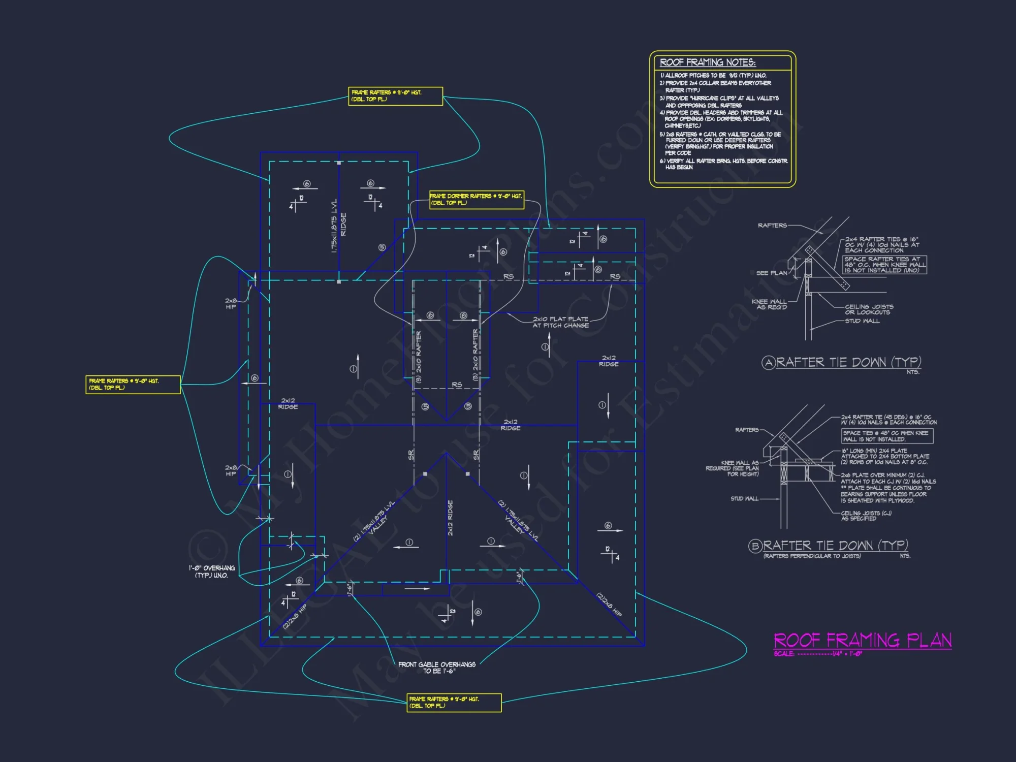 Modern Craftsman house Plan with 4 Beds and 3 Baths in CAD Designs