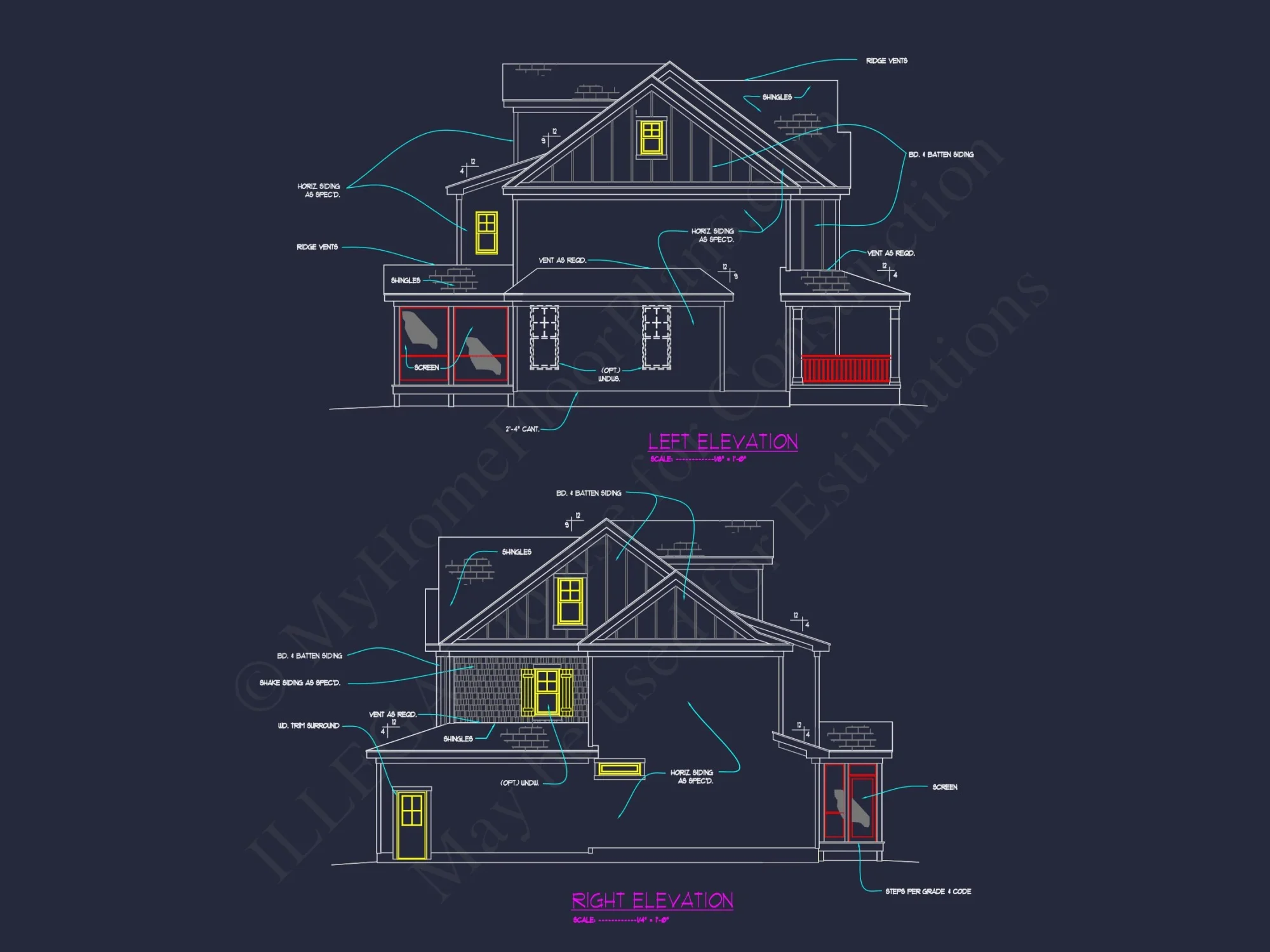 Modern Craftsman house Plan with 4 Beds and 3 Baths in CAD Designs