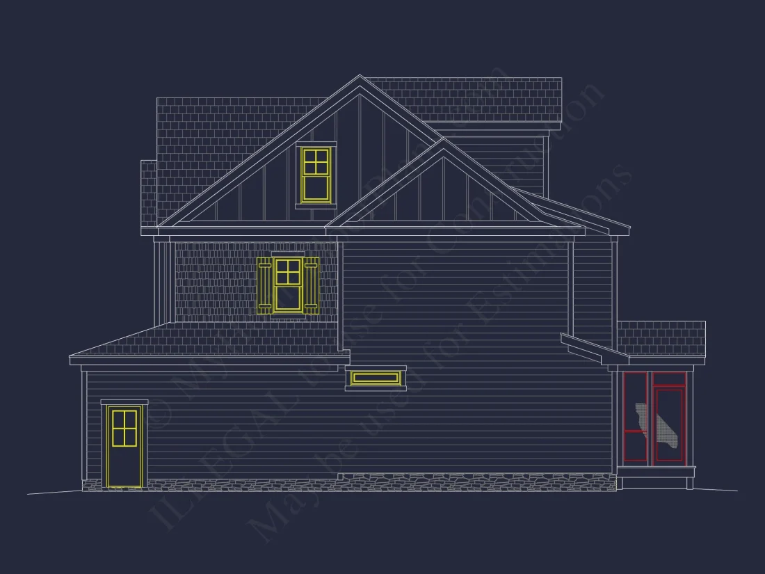 Modern Craftsman house Plan with 4 Beds and 3 Baths in CAD Designs