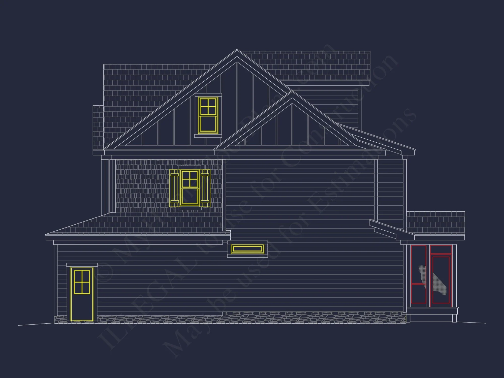 Modern Craftsman house Plan with 4 Beds and 3 Baths in CAD Designs
