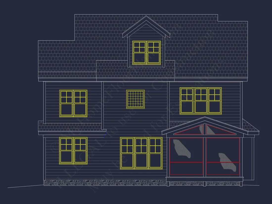 Modern Craftsman house Plan with 4 Beds and 3 Baths in CAD Designs