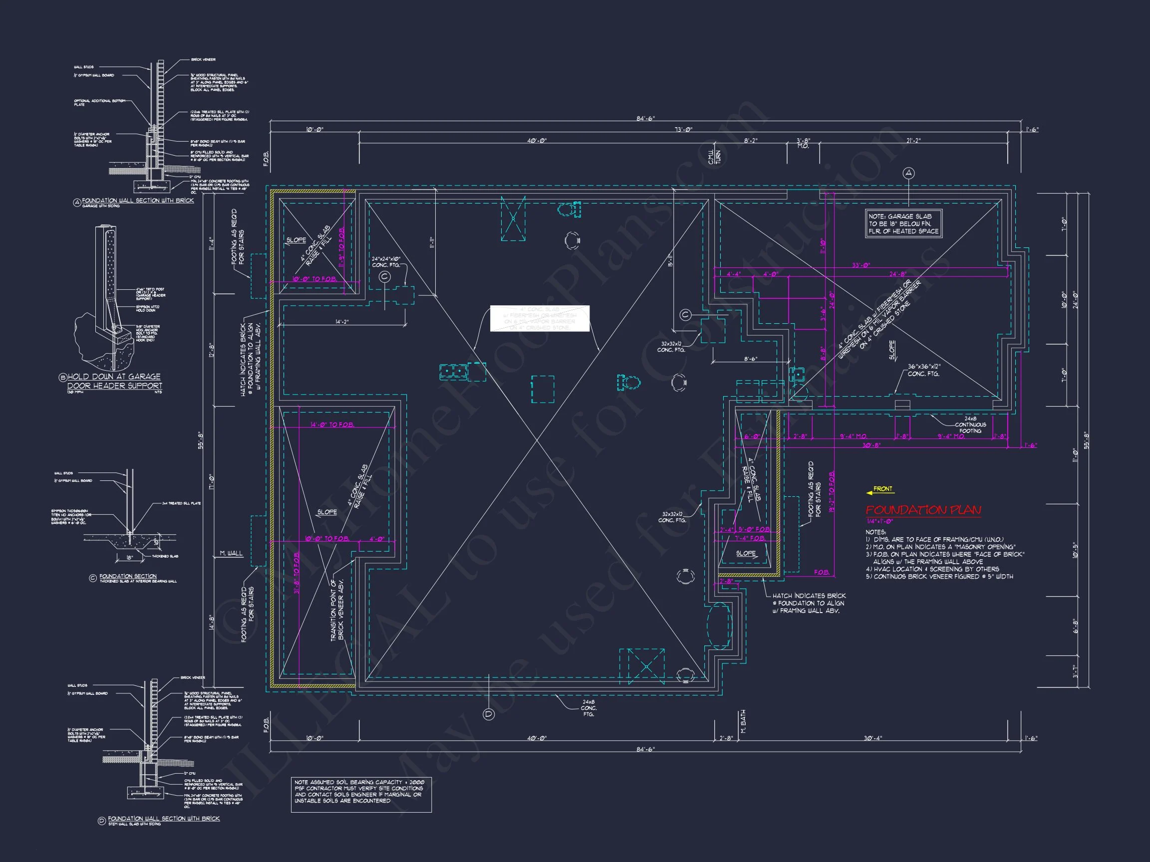 "4-bedroom Craftsman house floor plan blueprint"
