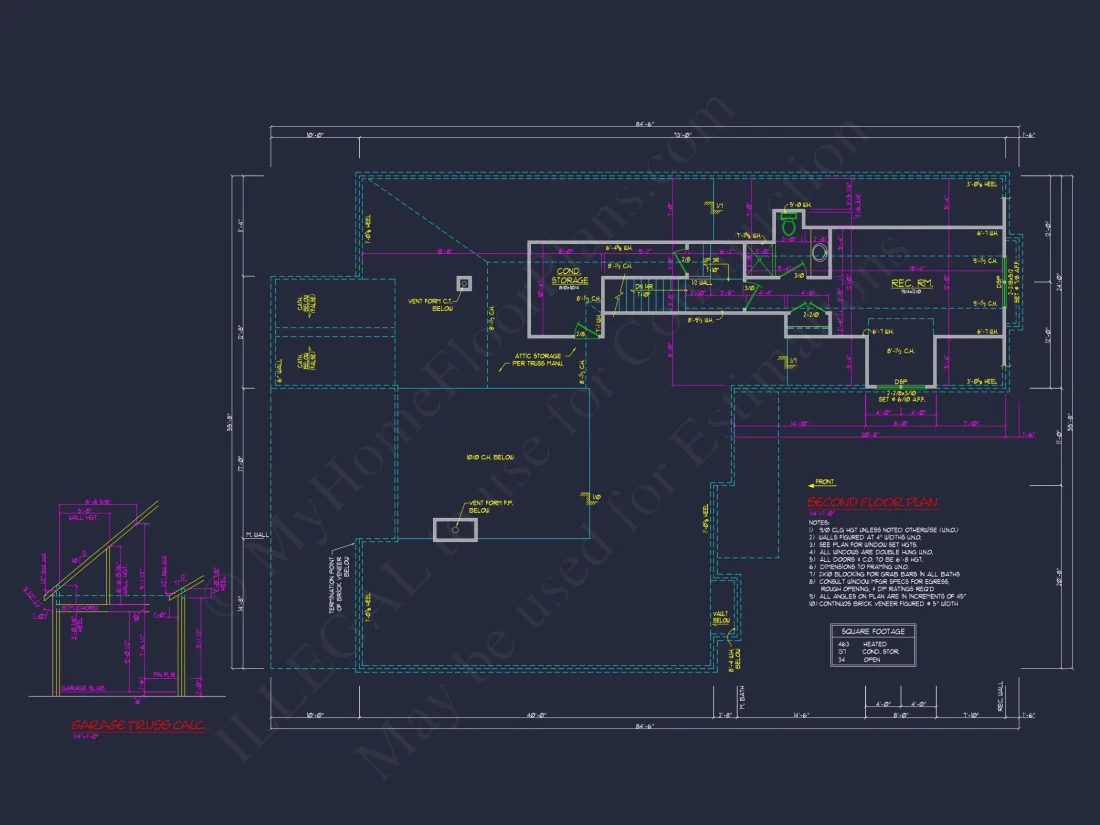 "Architectural design of a 4-bedroom craftsman house floor plan"