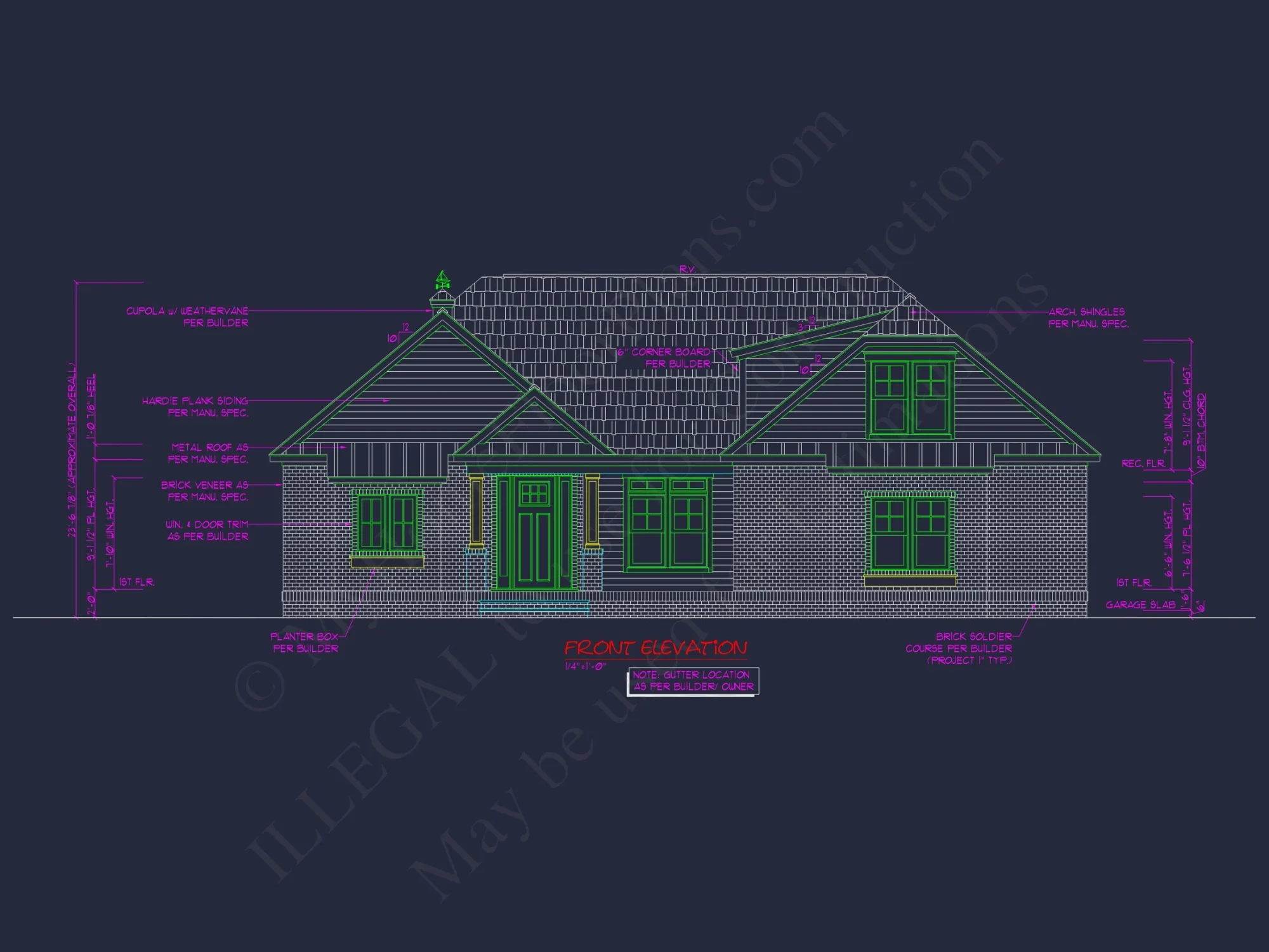 "Architectural blueprint of a two-story residential house"