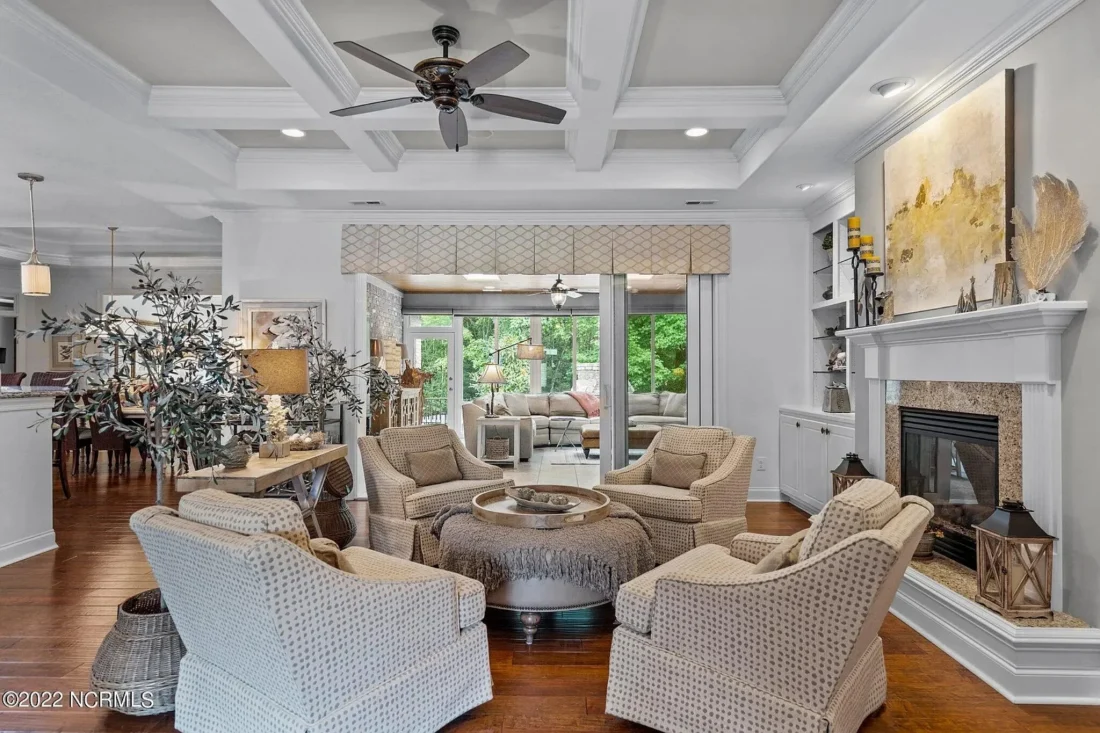 "Four-bedroom Craftsman house floor plan layout"