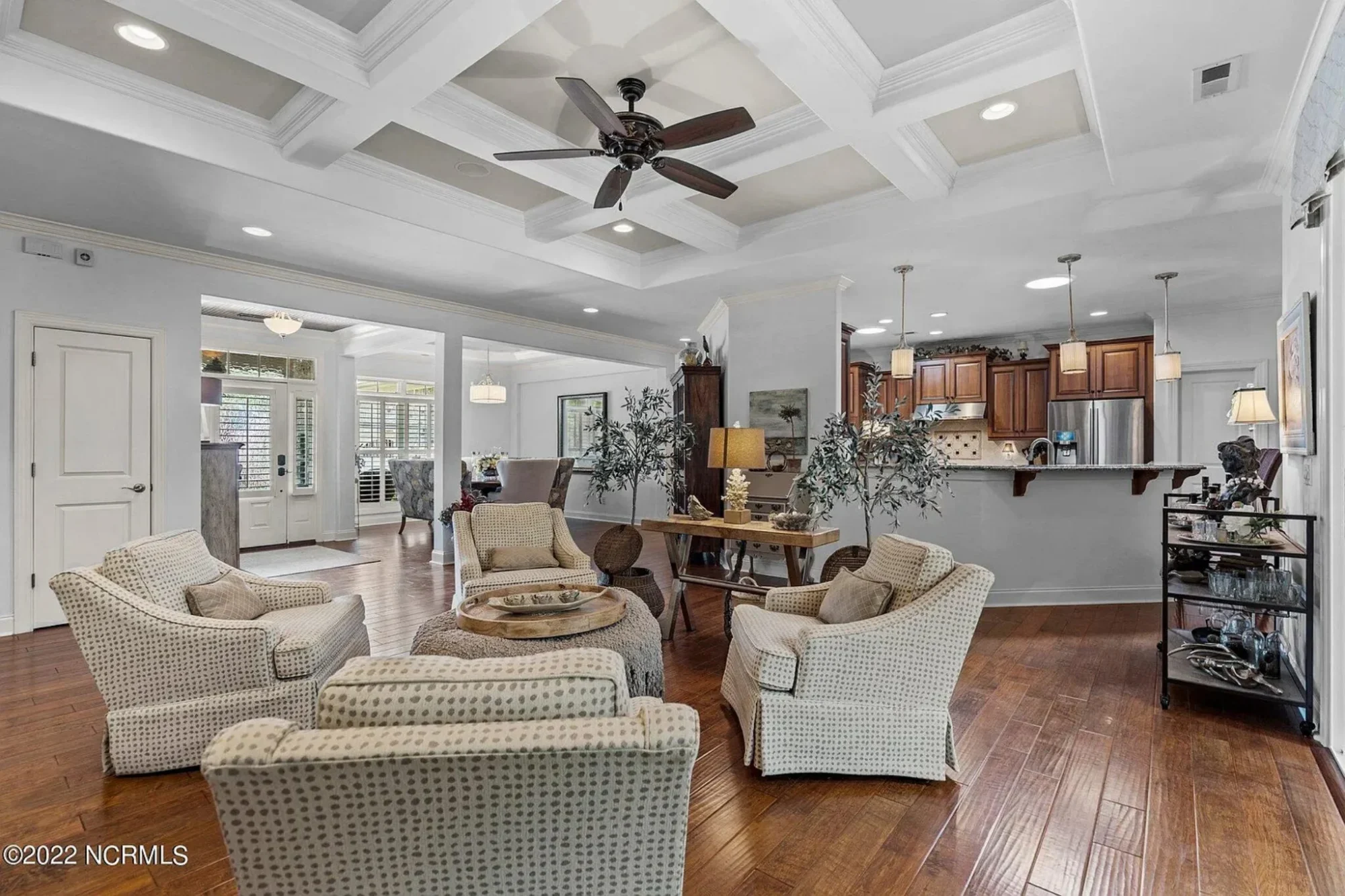 "Four-bedroom craftsman style house floor plan layout"