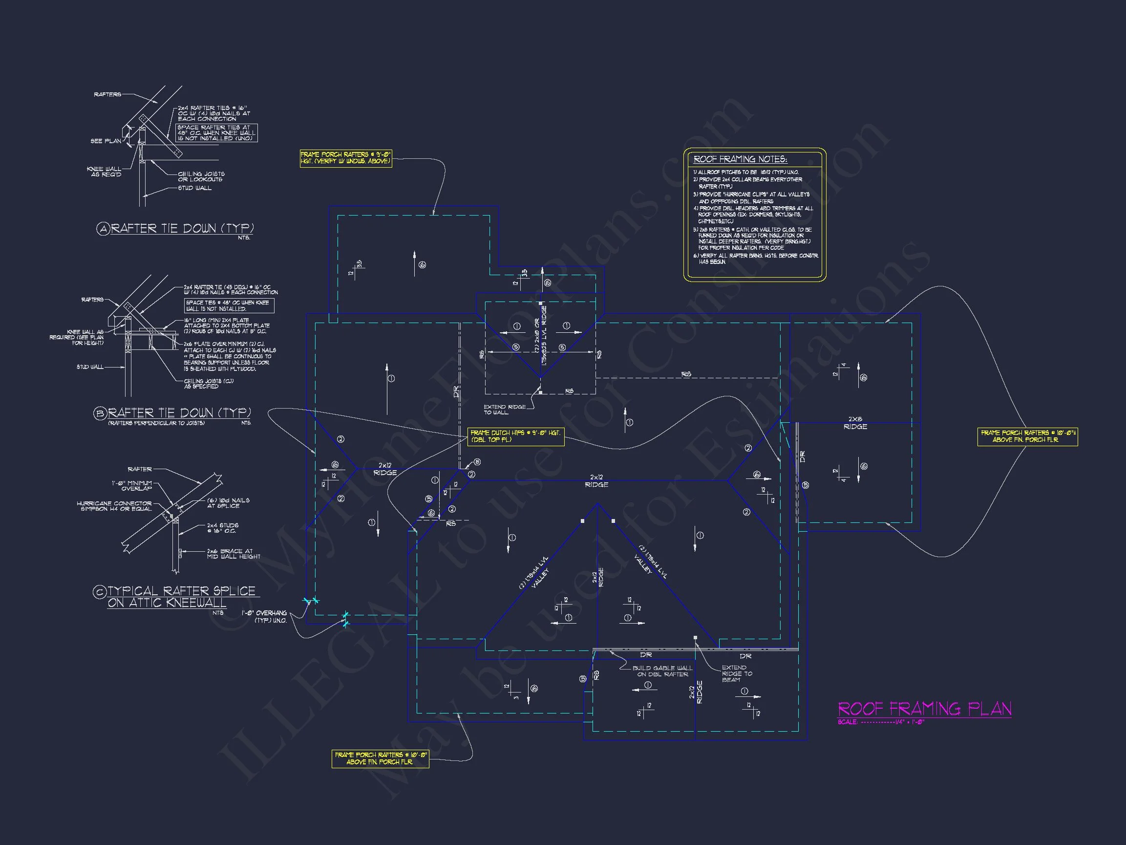 12-2018 HOUSE PLAN - Traditional Colonial House Plan - 4-Bed, 3-Bath, 3620 SF 18 CAD Floor Plan Designs