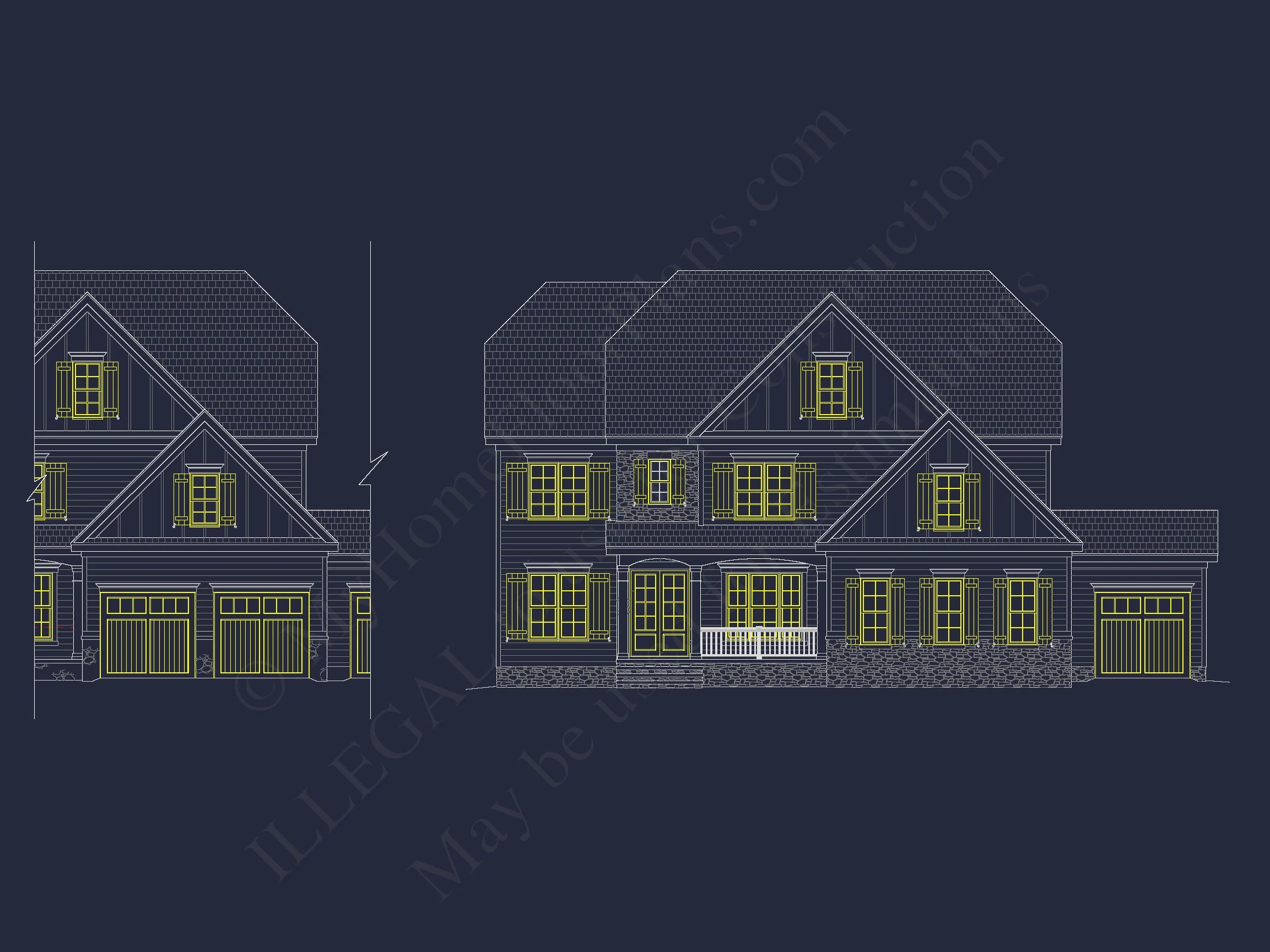 12-2018 HOUSE PLAN - Traditional Colonial House Plan - 4-Bed, 3-Bath, 3620 SF 2 CAD Floor Plan Designs