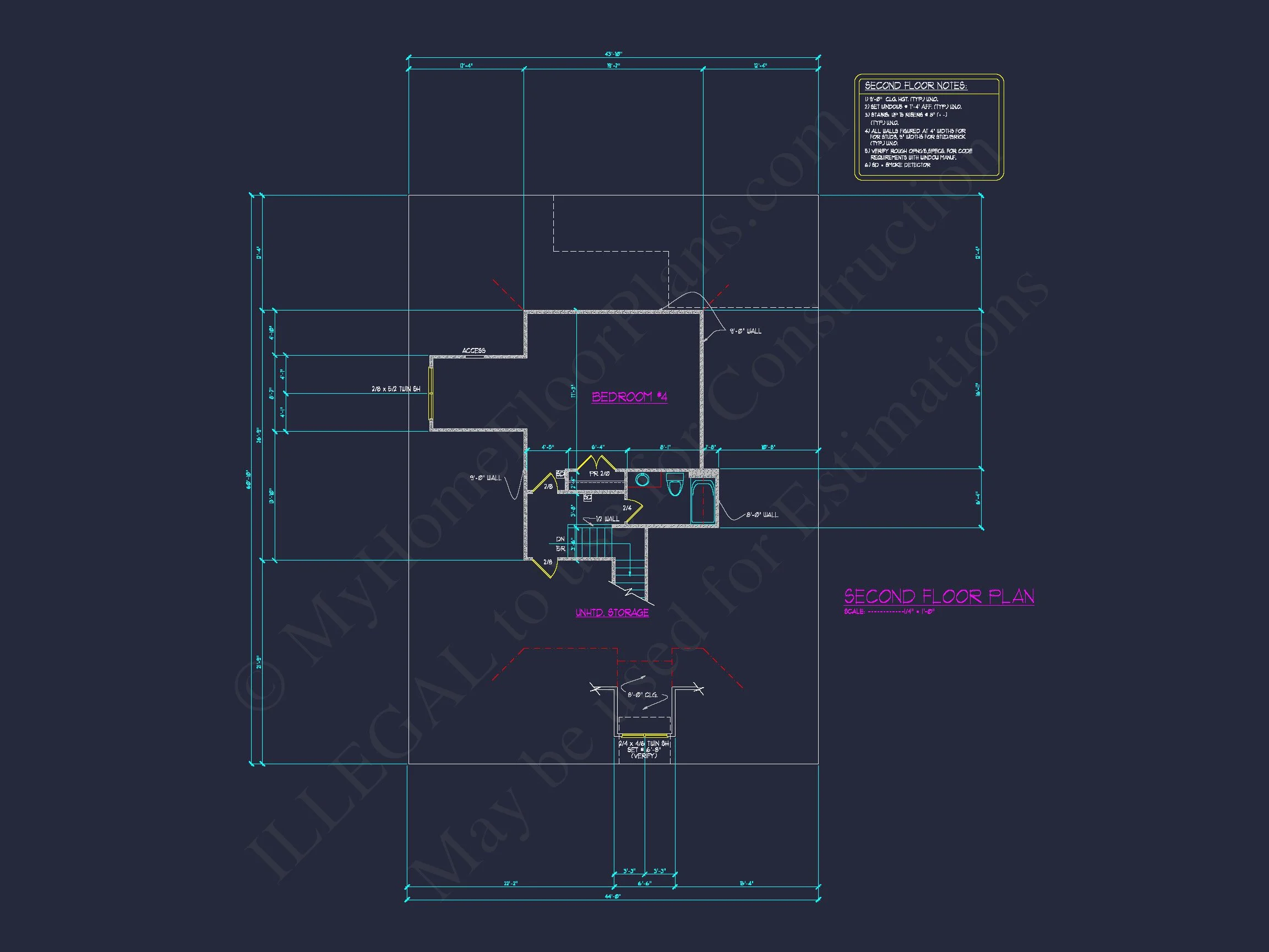 house Design Plan: 4-Bedroom Traditional Blueprint with CAD