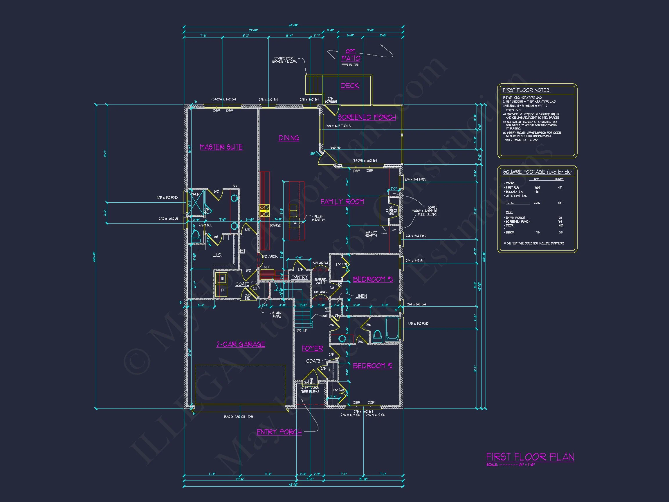 house Design Plan: 4-Bedroom Traditional Blueprint with CAD