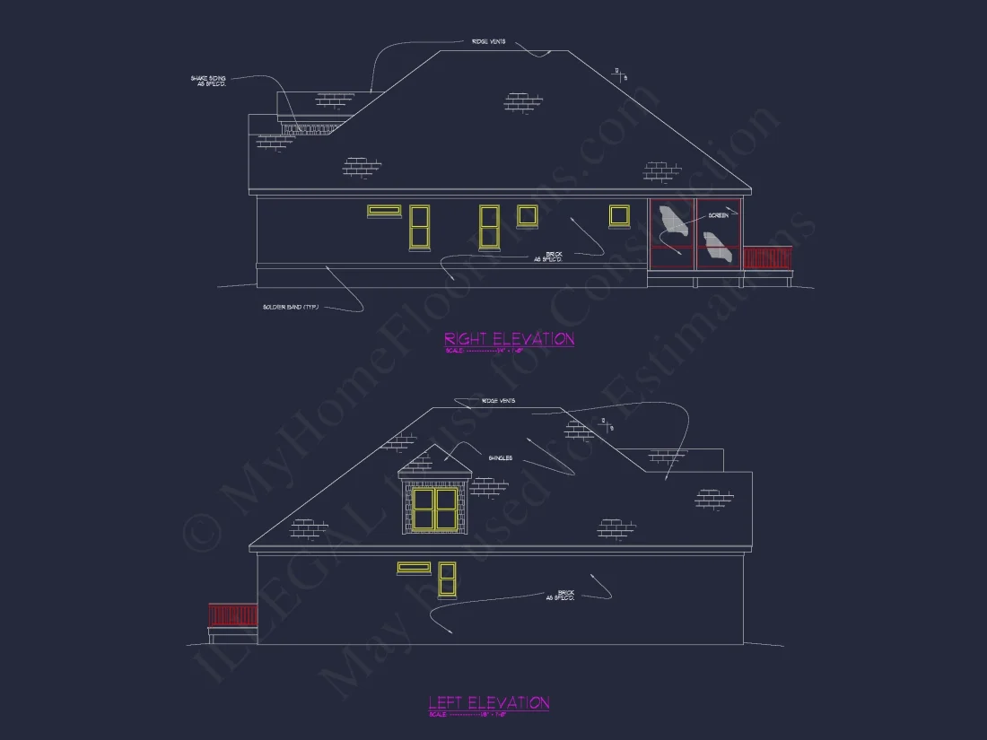 house Design Plan: 4-Bedroom Traditional Blueprint with CAD