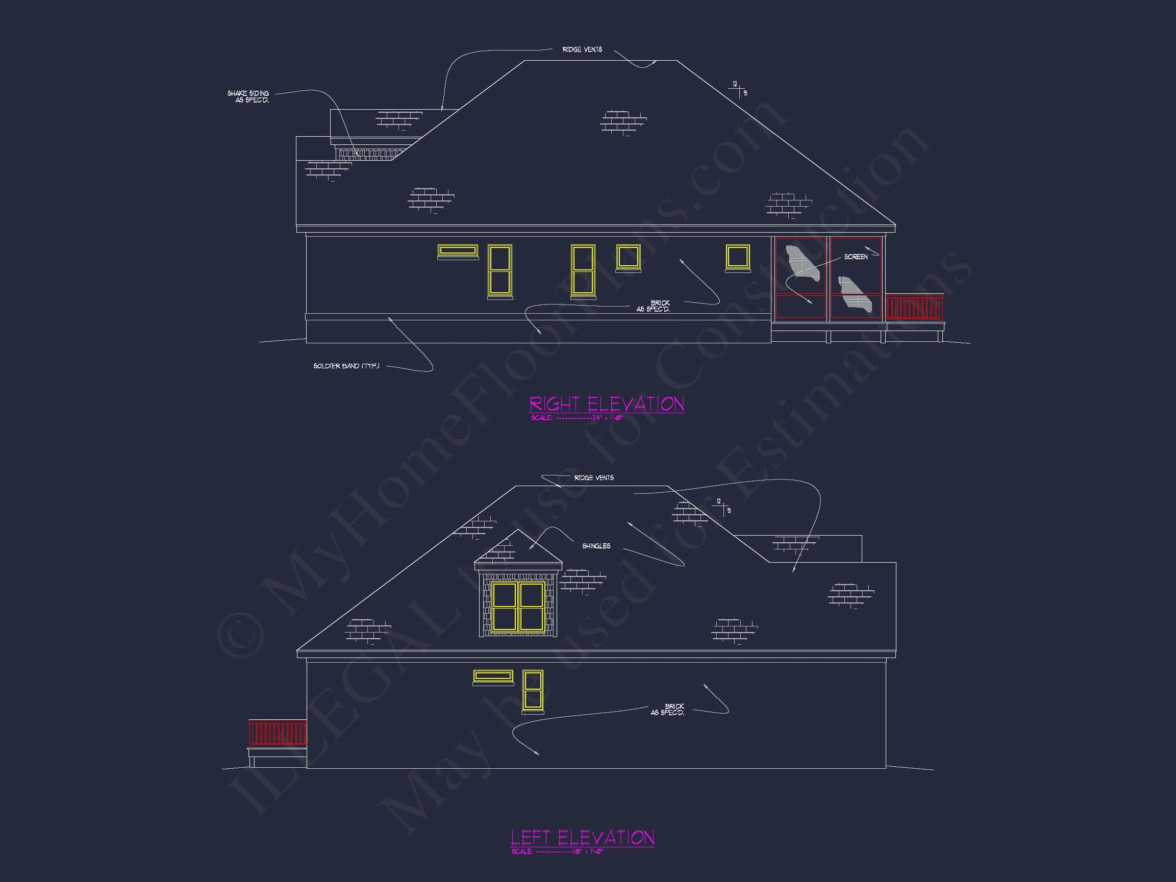 house Design Plan: 4-Bedroom Traditional Blueprint with CAD