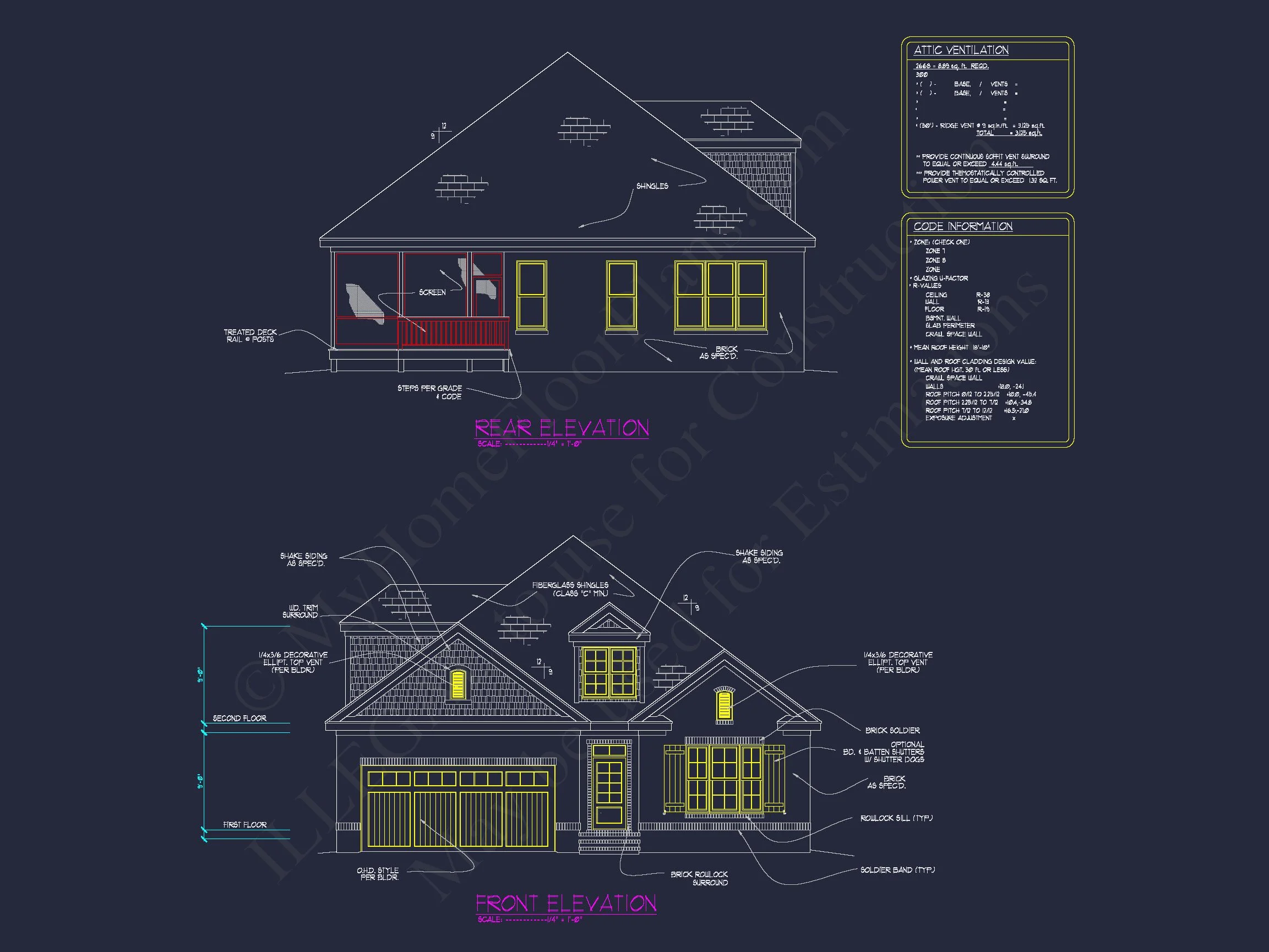 house Design Plan: 4-Bedroom Traditional Blueprint with CAD