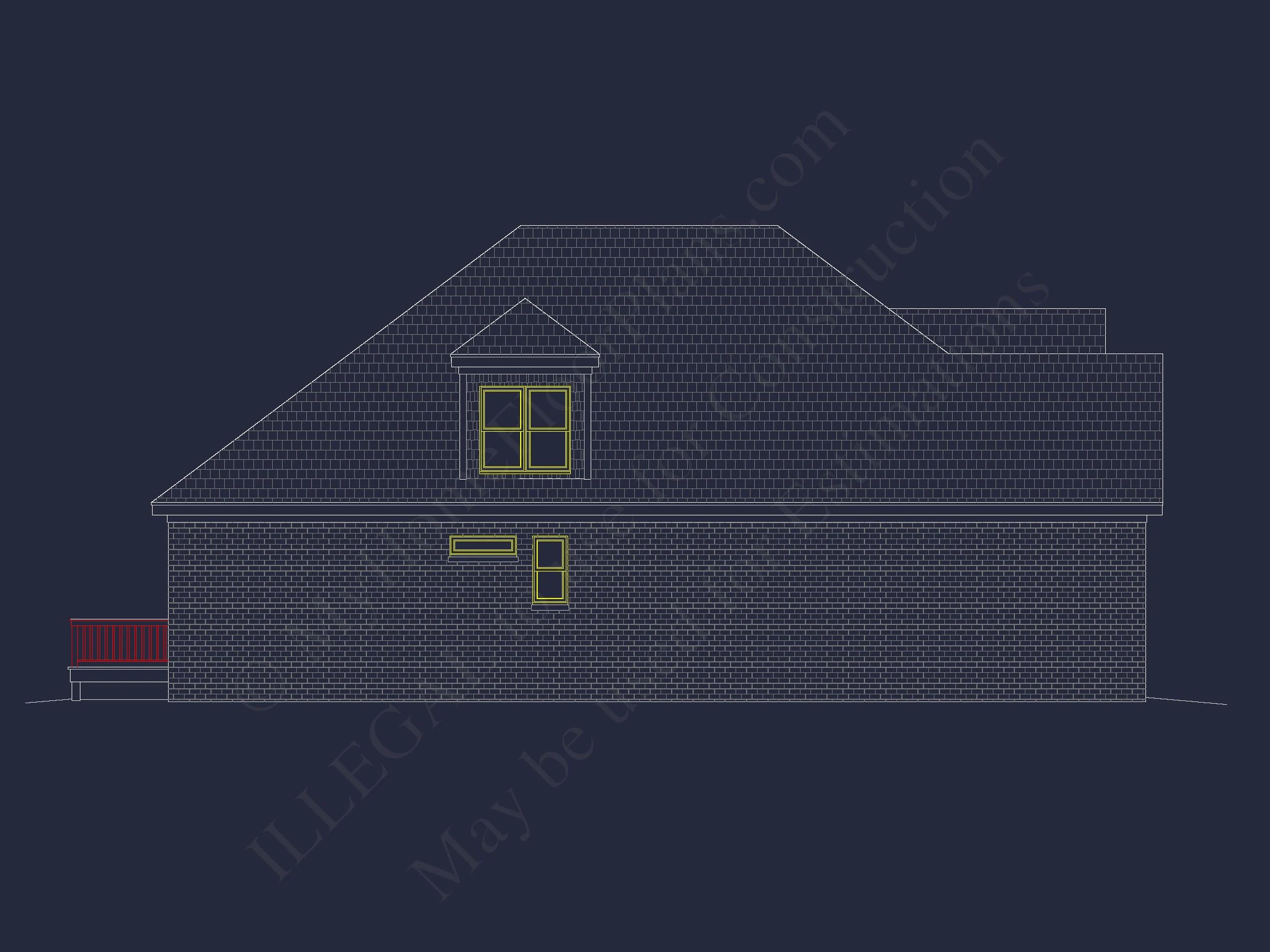house Design Plan: 4-Bedroom Traditional Blueprint with CAD