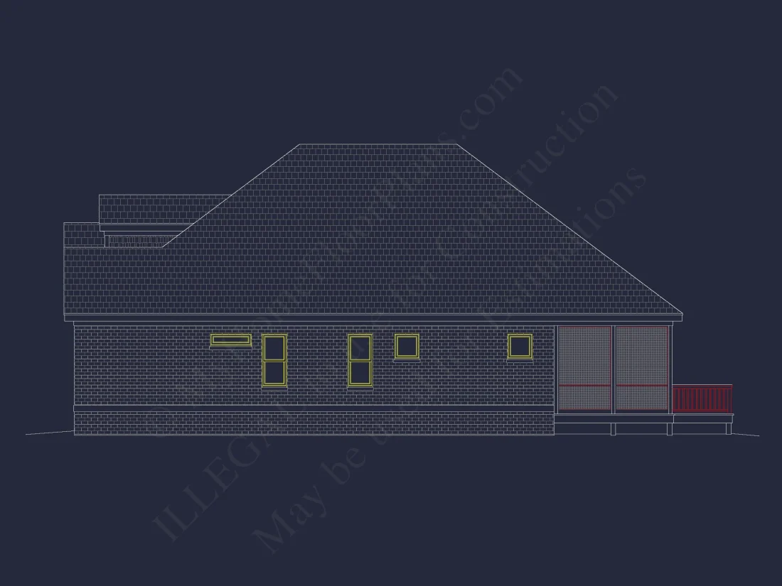 house Design Plan: 4-Bedroom Traditional Blueprint with CAD