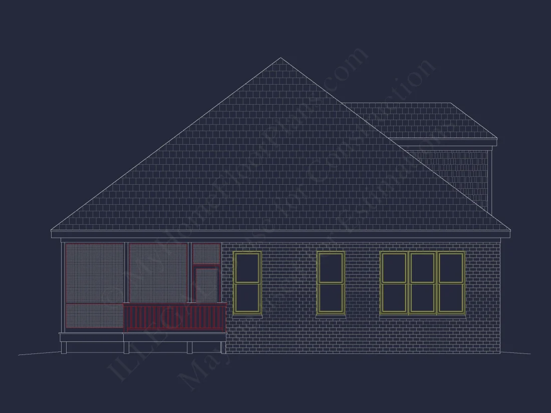 house Design Plan: 4-Bedroom Traditional Blueprint with CAD